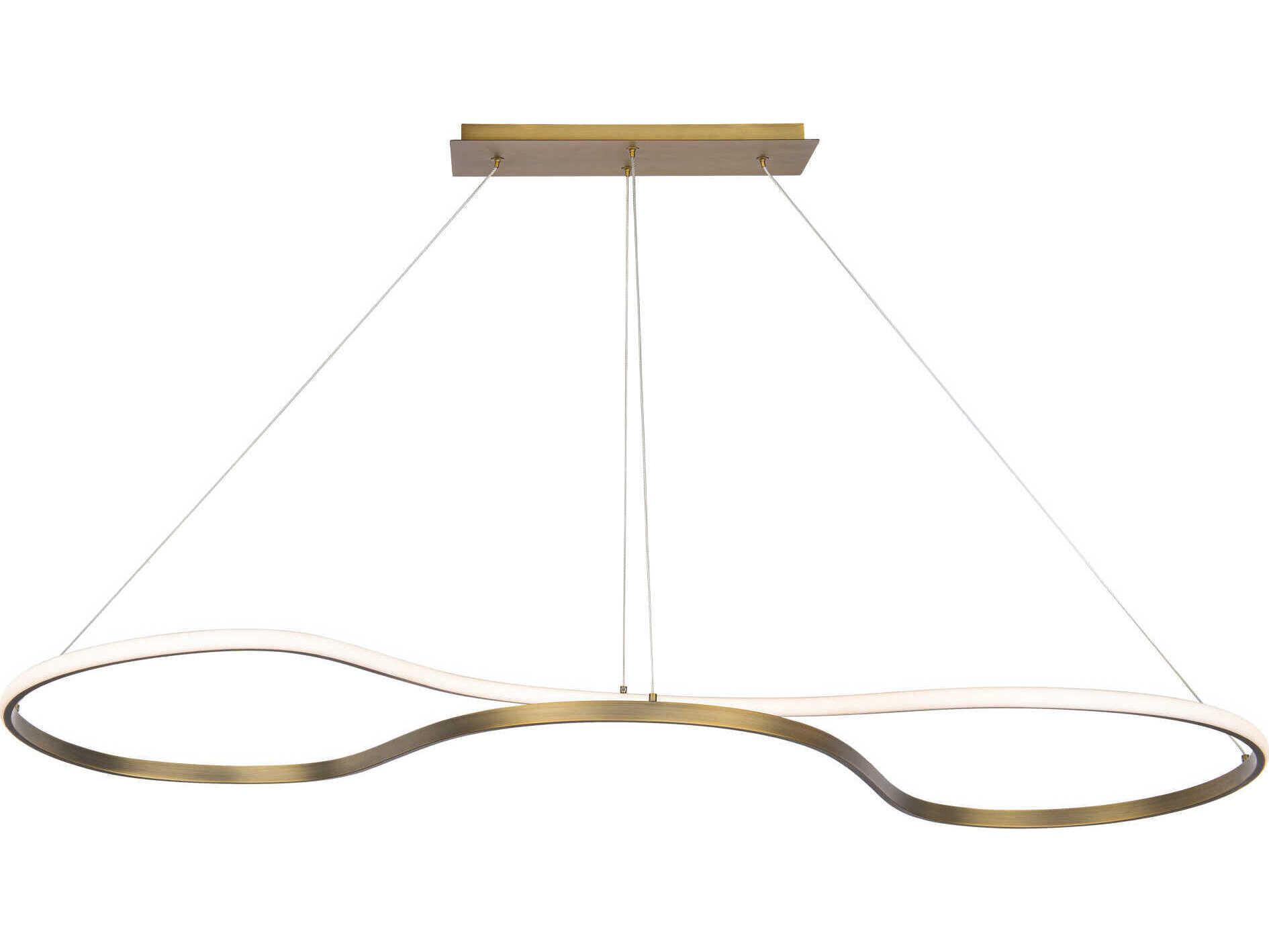 dweLED by WAC Lighting Marques 1-Light Aged Brass LED Round Island Pendant
