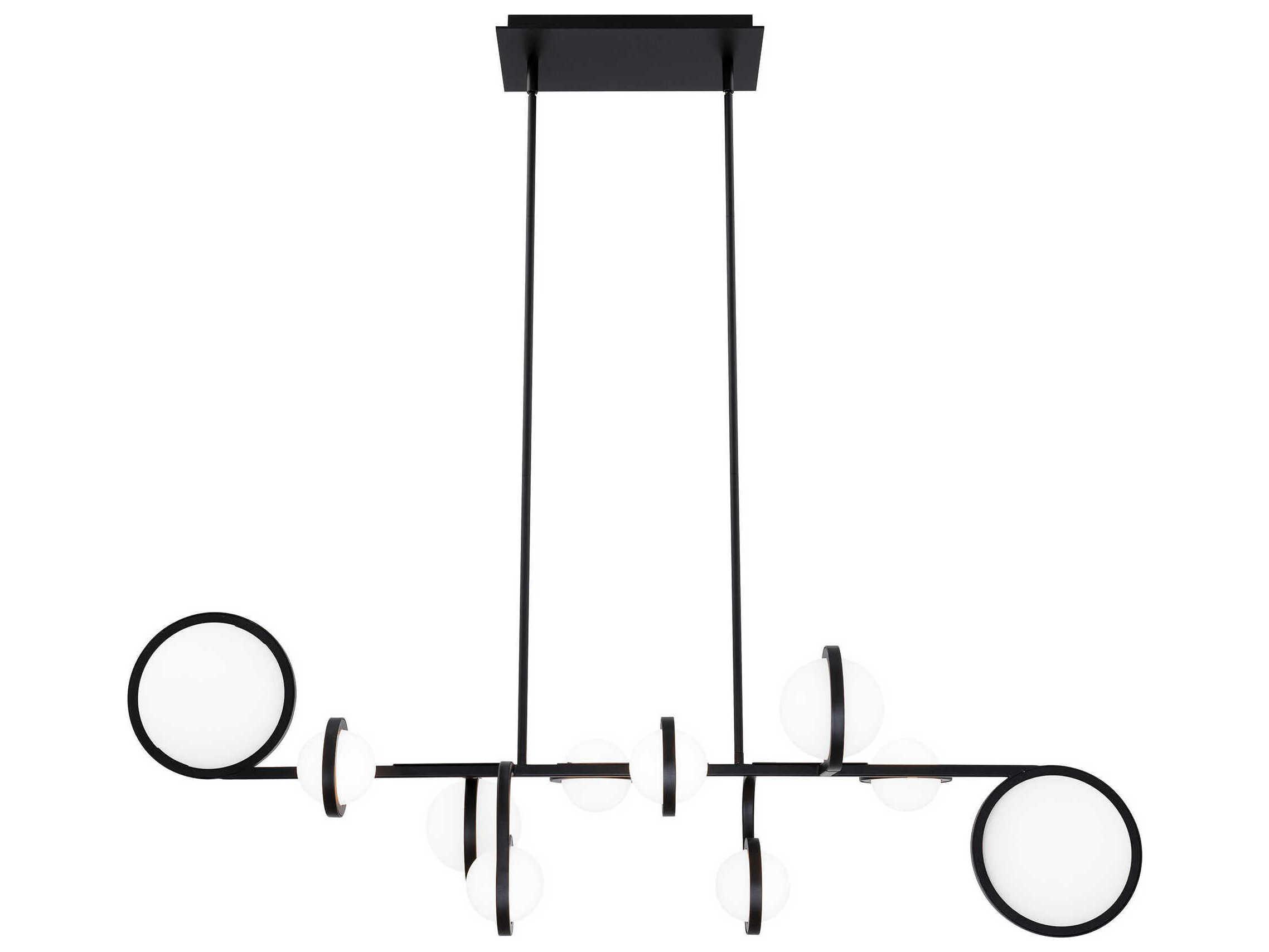 dweLED by WAC Lighting Satalite 10-Light Black Globe Linear Island Pendant