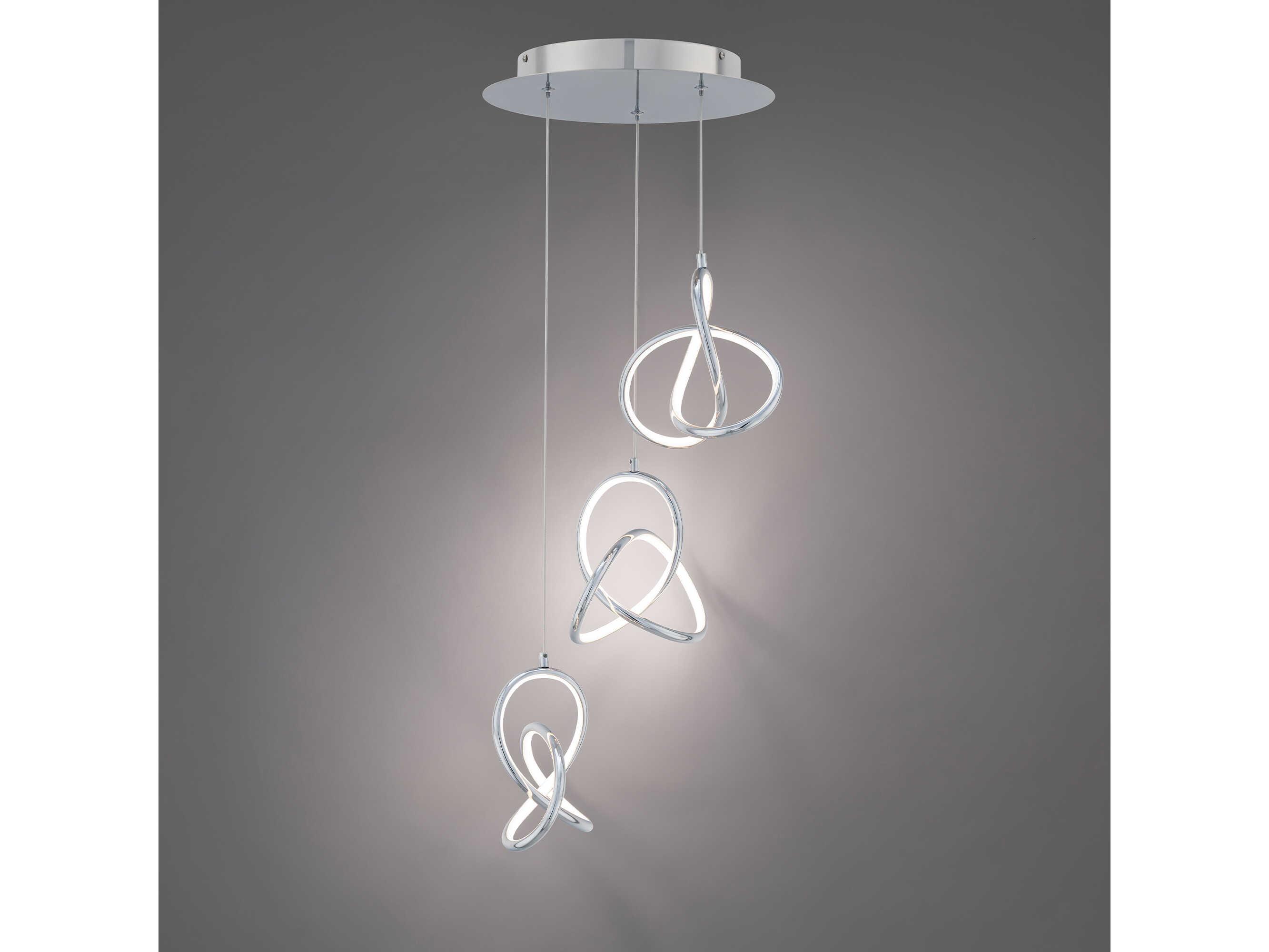 dweLED by WAC Lighting Vornado 3-Light Chrome Mini Pendant