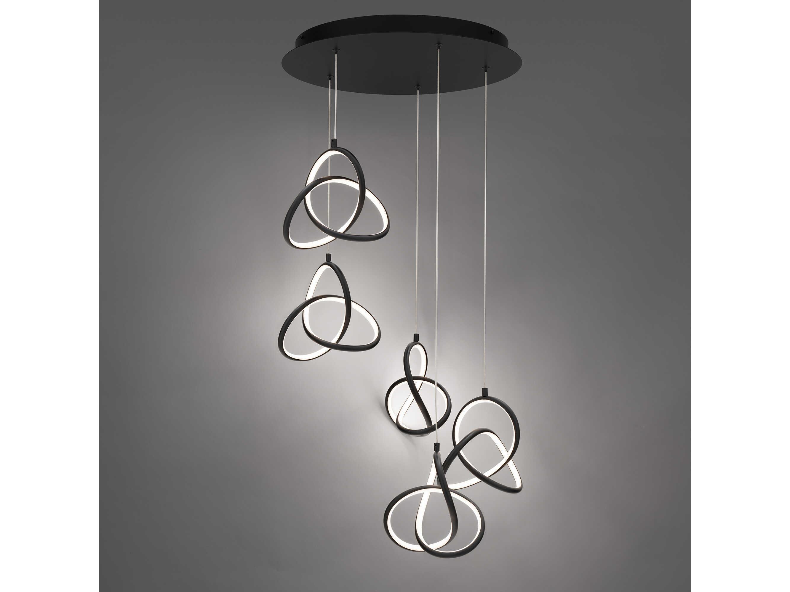 dweLED by WAC Lighting Vornado 5-Light Black Pendant