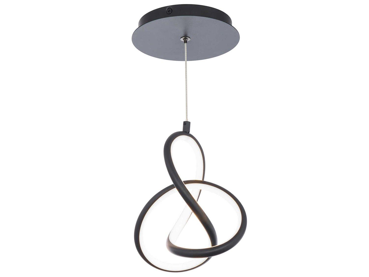 dweLED by WAC Lighting Vornado 1-Light Black LED Mini Pendant
