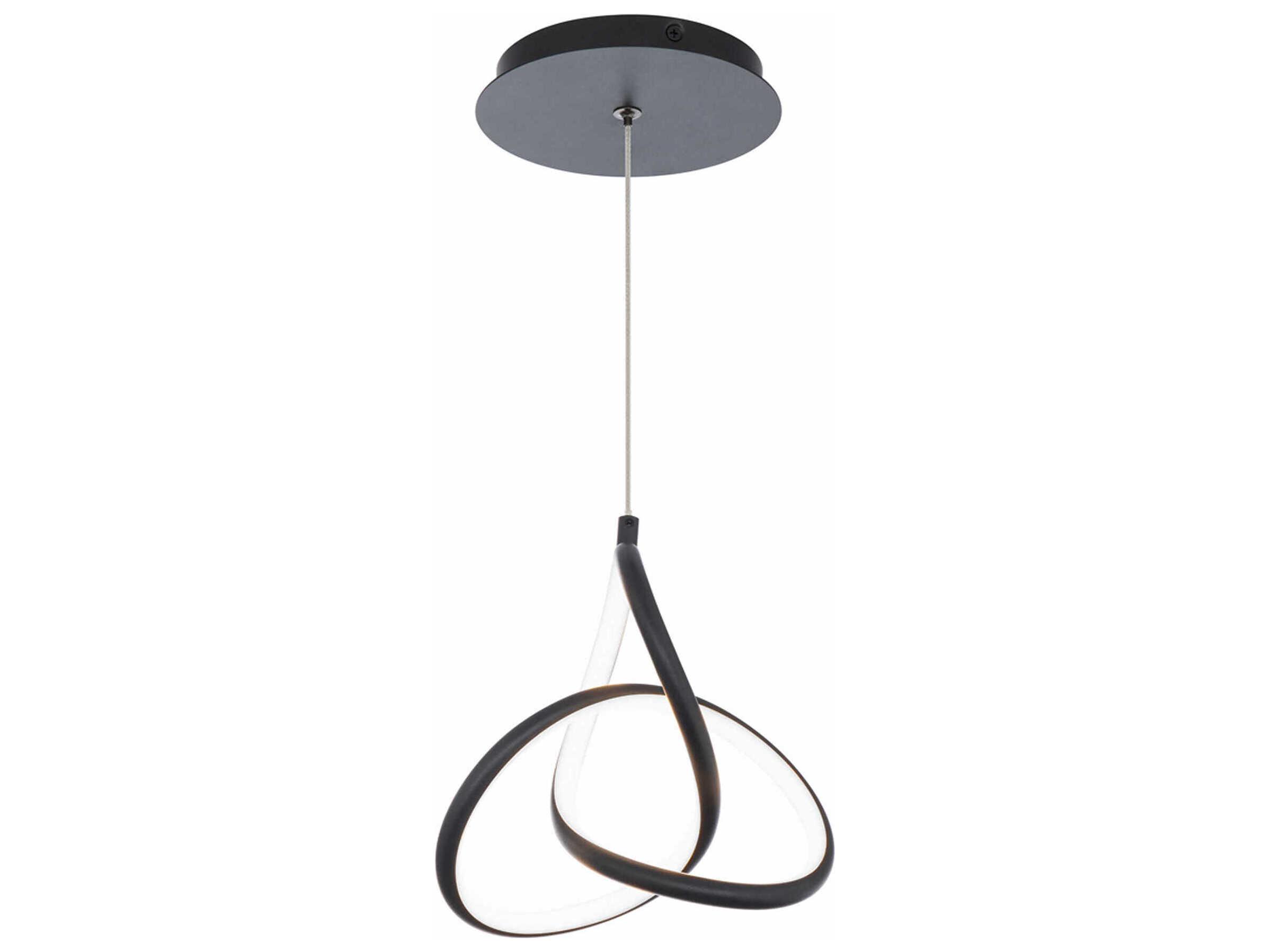 dweLED by WAC Lighting Vornado 1-Light Black LED Mini Pendant