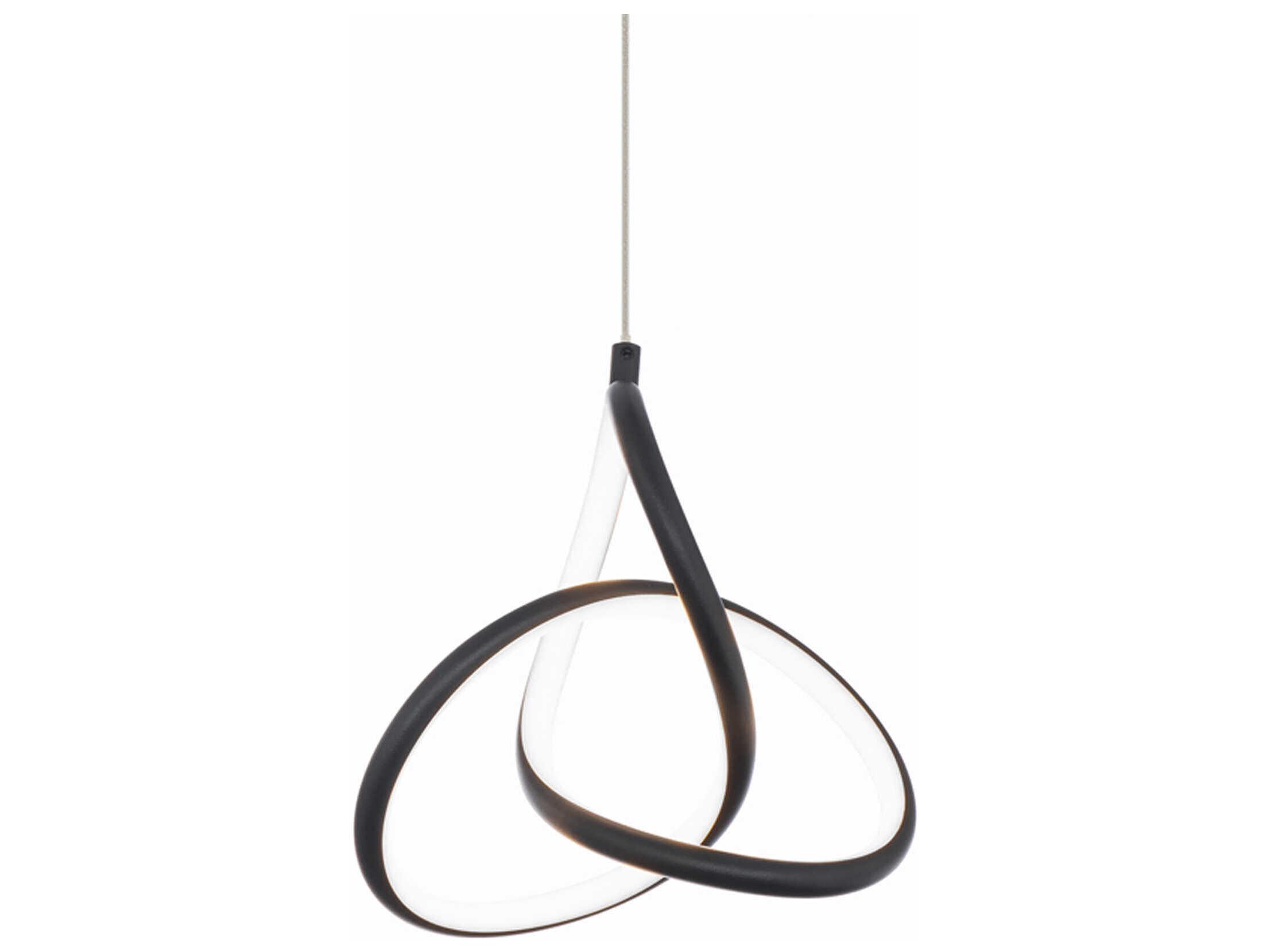dweLED by WAC Lighting Vornado 1-Light Black LED Mini Pendant