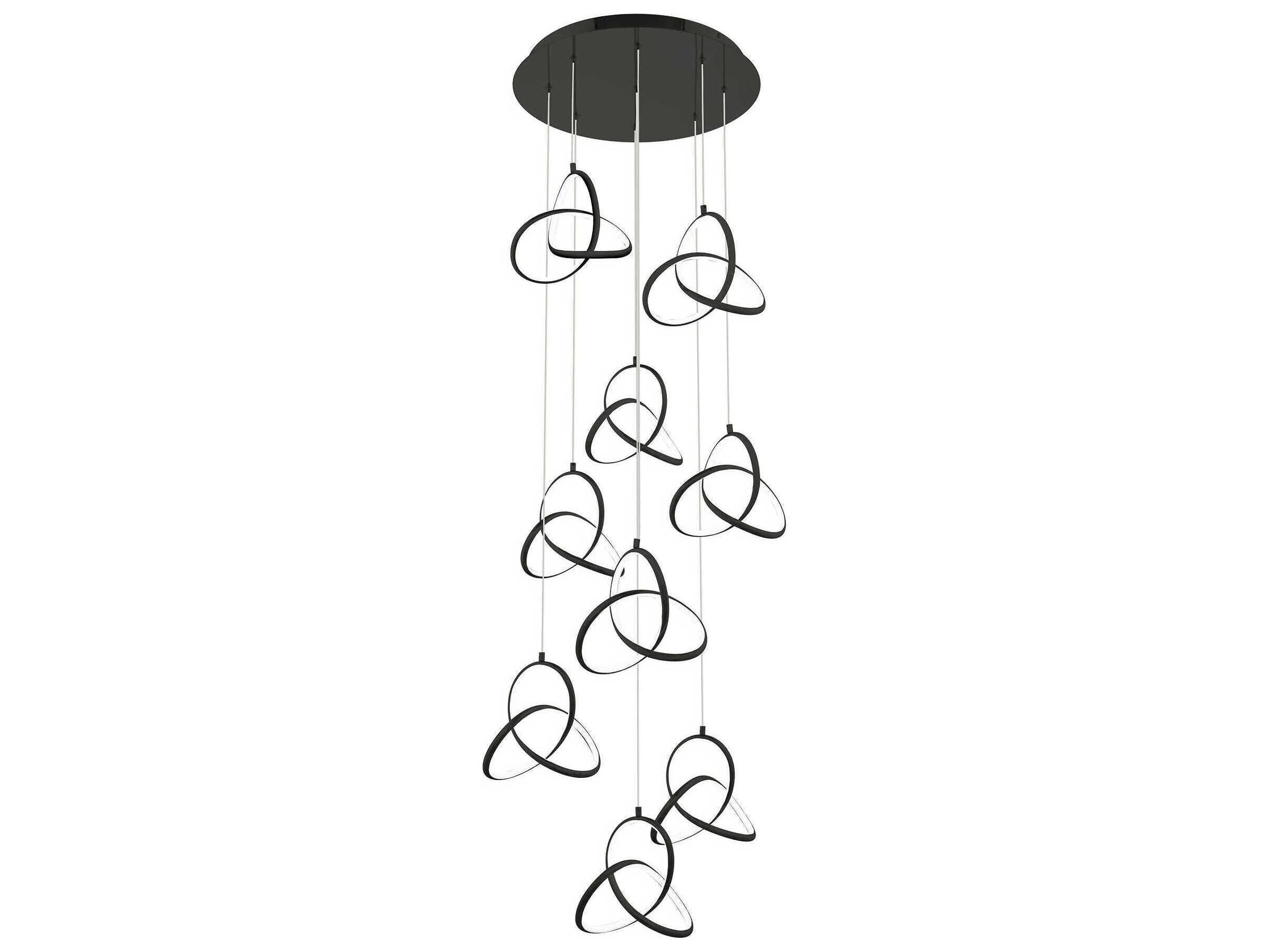 dweLED by WAC Lighting Vornado 9-Light Black Pendant