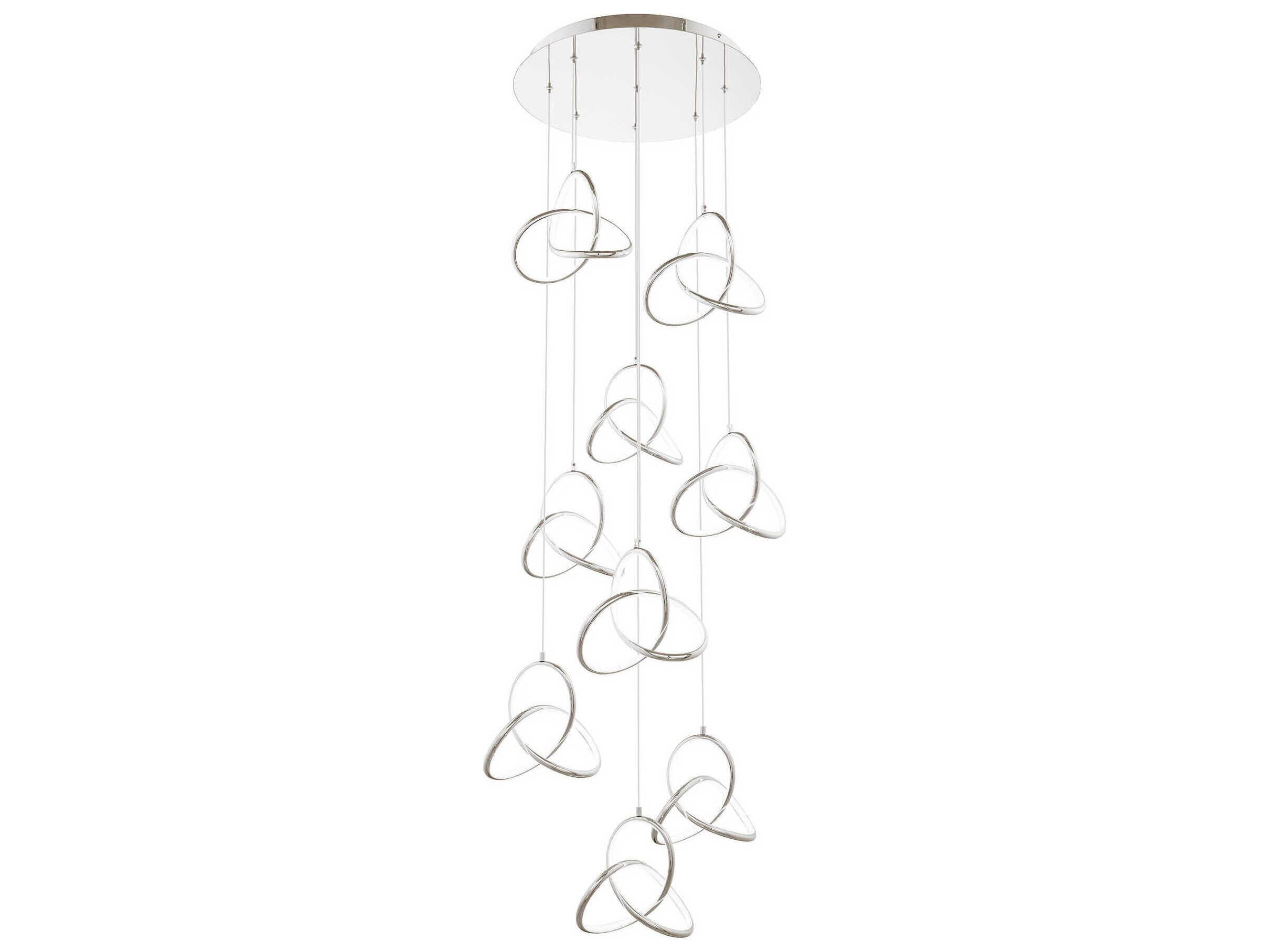 dweLED by WAC Lighting Vornado 9-Light Chrome Pendant