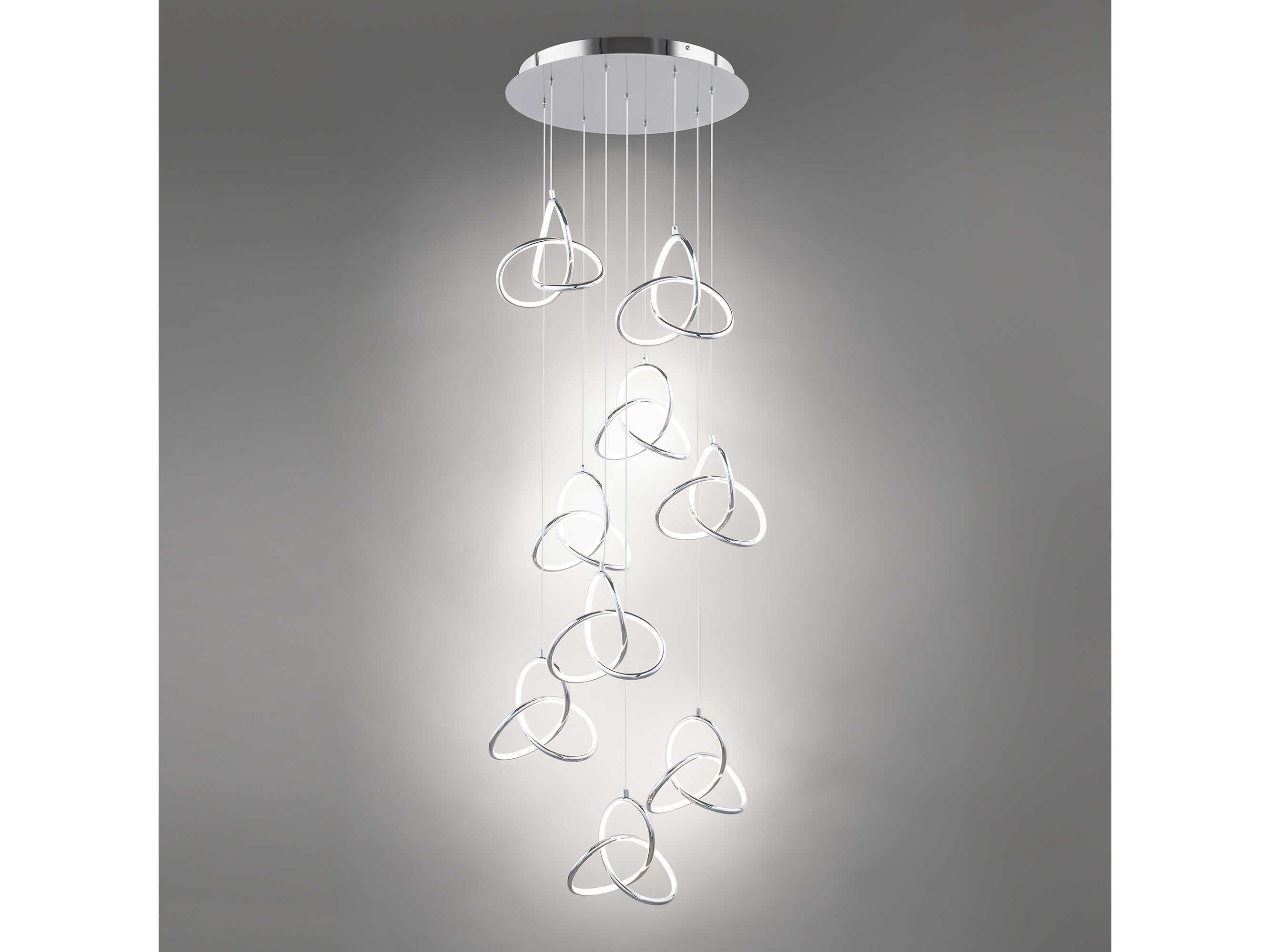 dweLED by WAC Lighting Vornado 9-Light Chrome Pendant