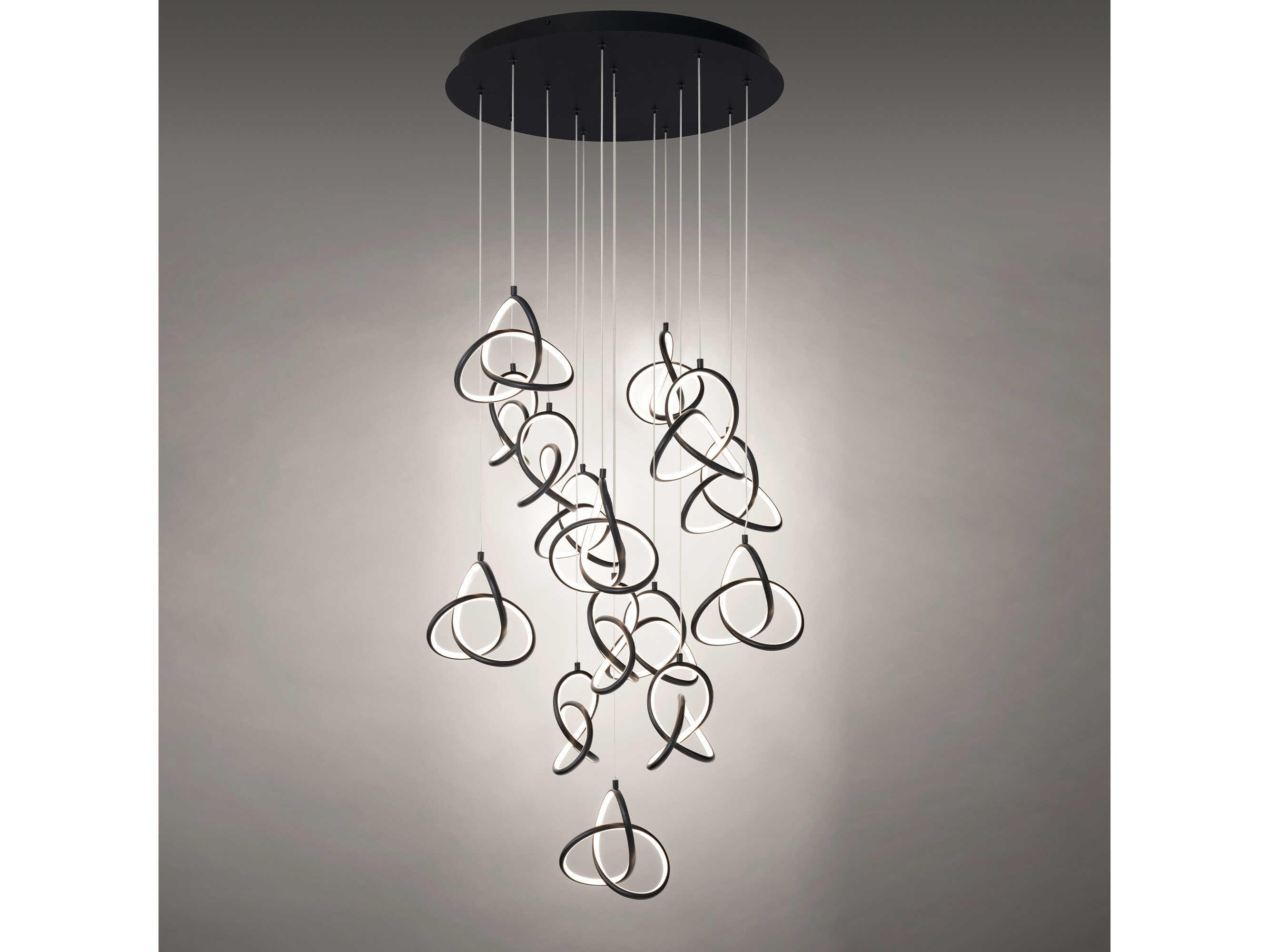 dweLED by WAC Lighting Vornado 15-Light Black Pendant