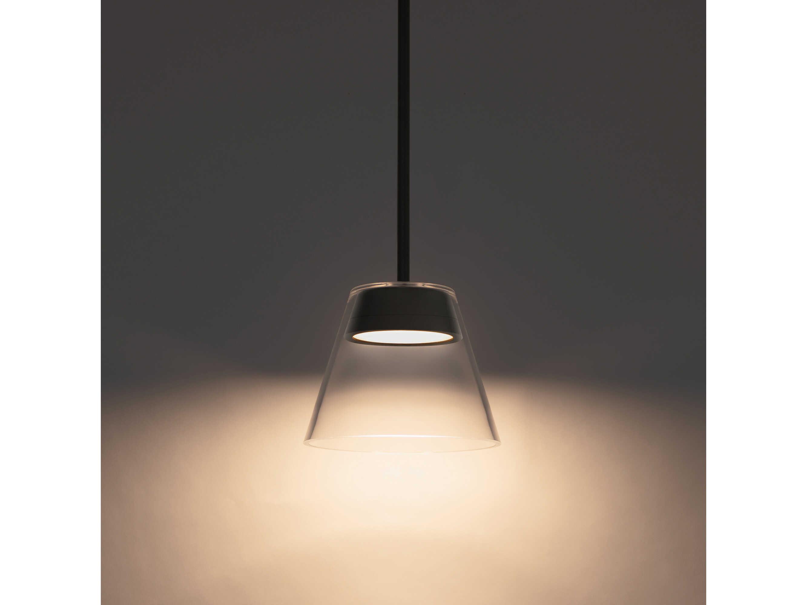 dweLED by WAC Lighting Chandra 1-Light Black Glass LED Empire Mini Pendant