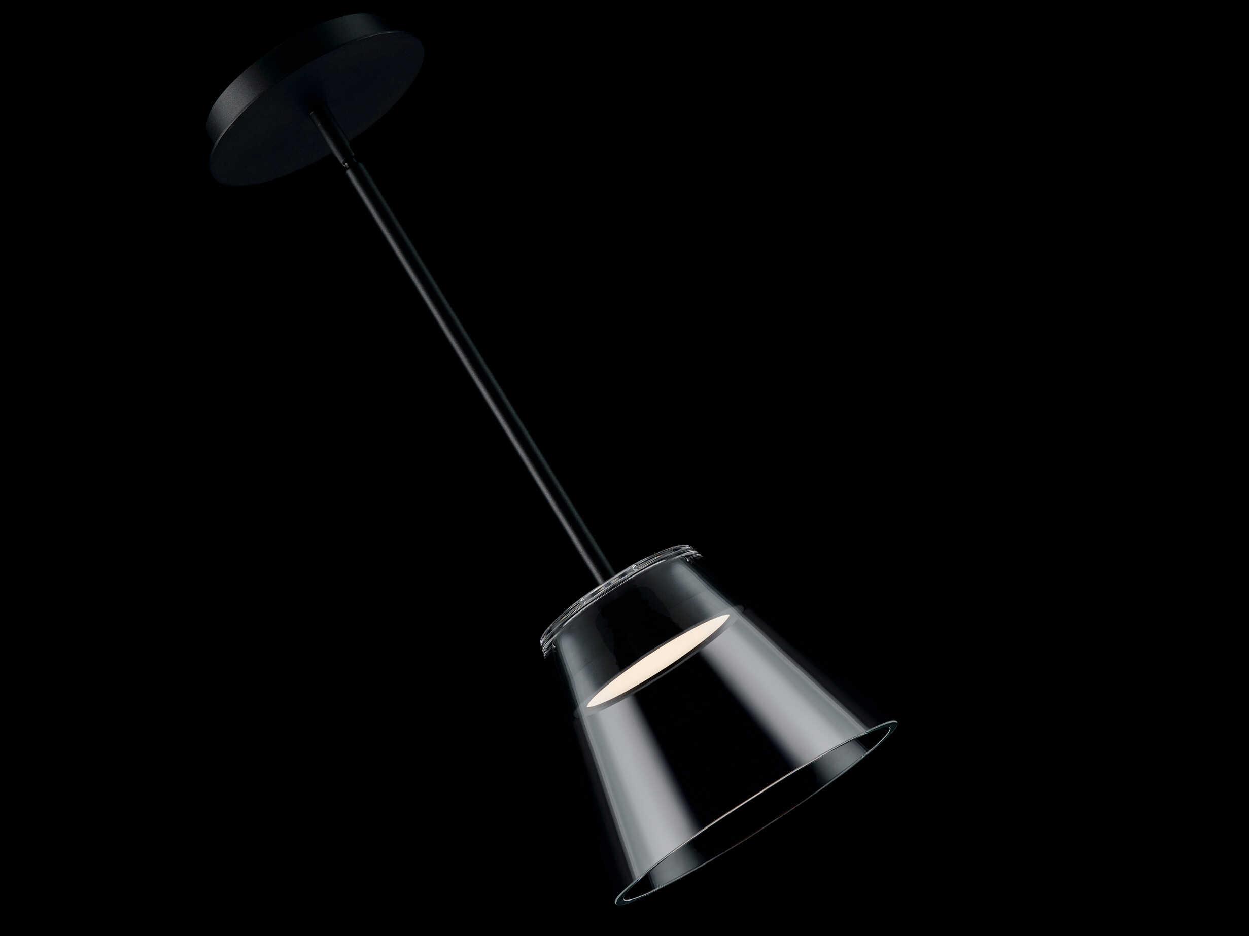 dweLED by WAC Lighting Chandra 1-Light Black Glass LED Empire Mini Pendant