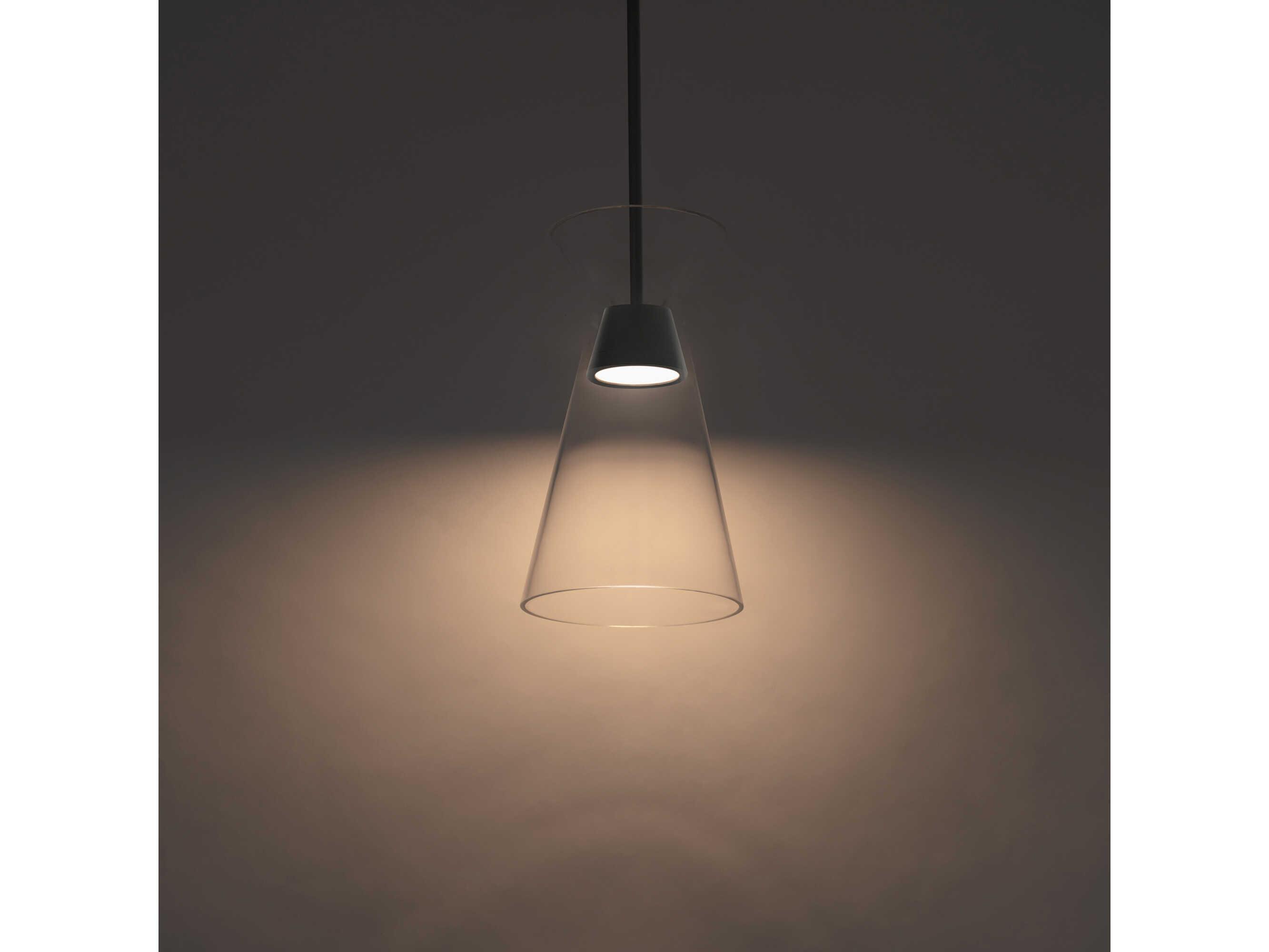 dweLED by WAC Lighting Chandra 1-Light Black Glass LED Empire Mini Pendant