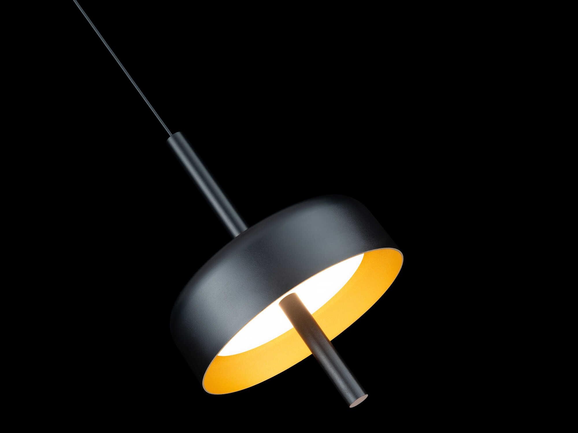 dweLED by WAC Lighting Pierce 1-Light Black Gold LED Round Mini Pendant