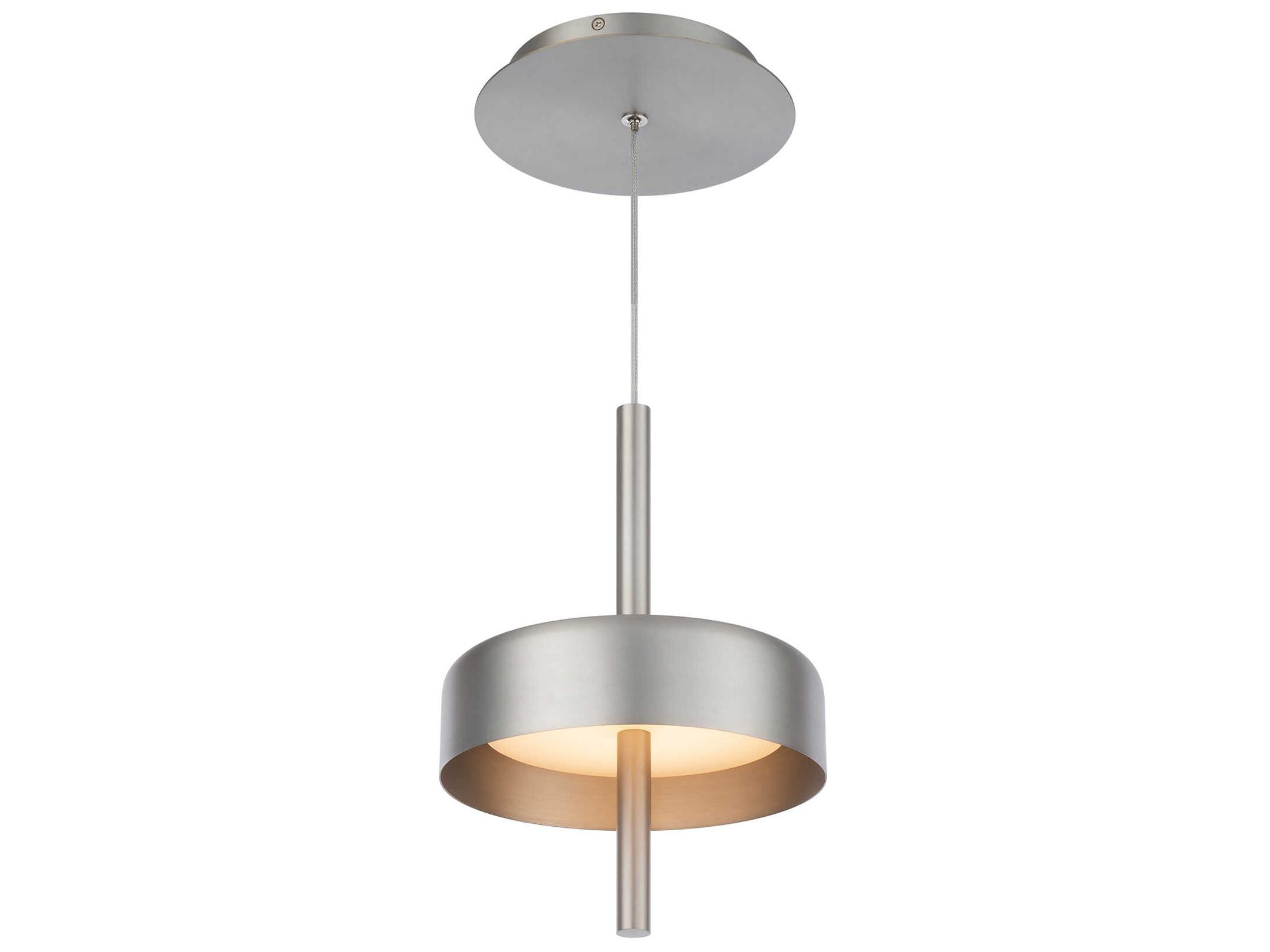 dweLED by WAC Lighting Pierce 1-Light Brushed Nickel LED Round Mini Pendant