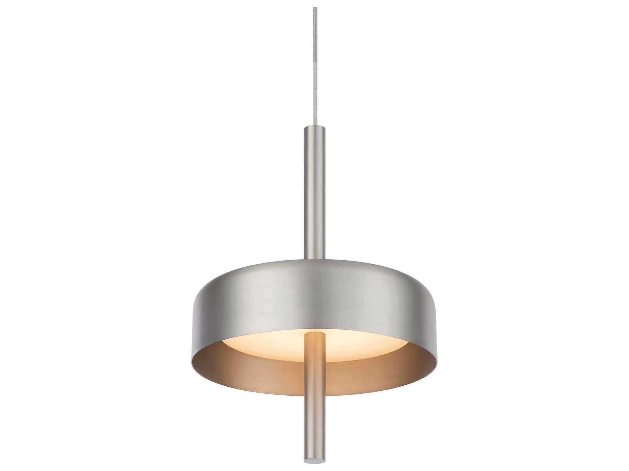 dweLED by WAC Lighting Pierce 1-Light Brushed Nickel LED Round Mini Pendant
