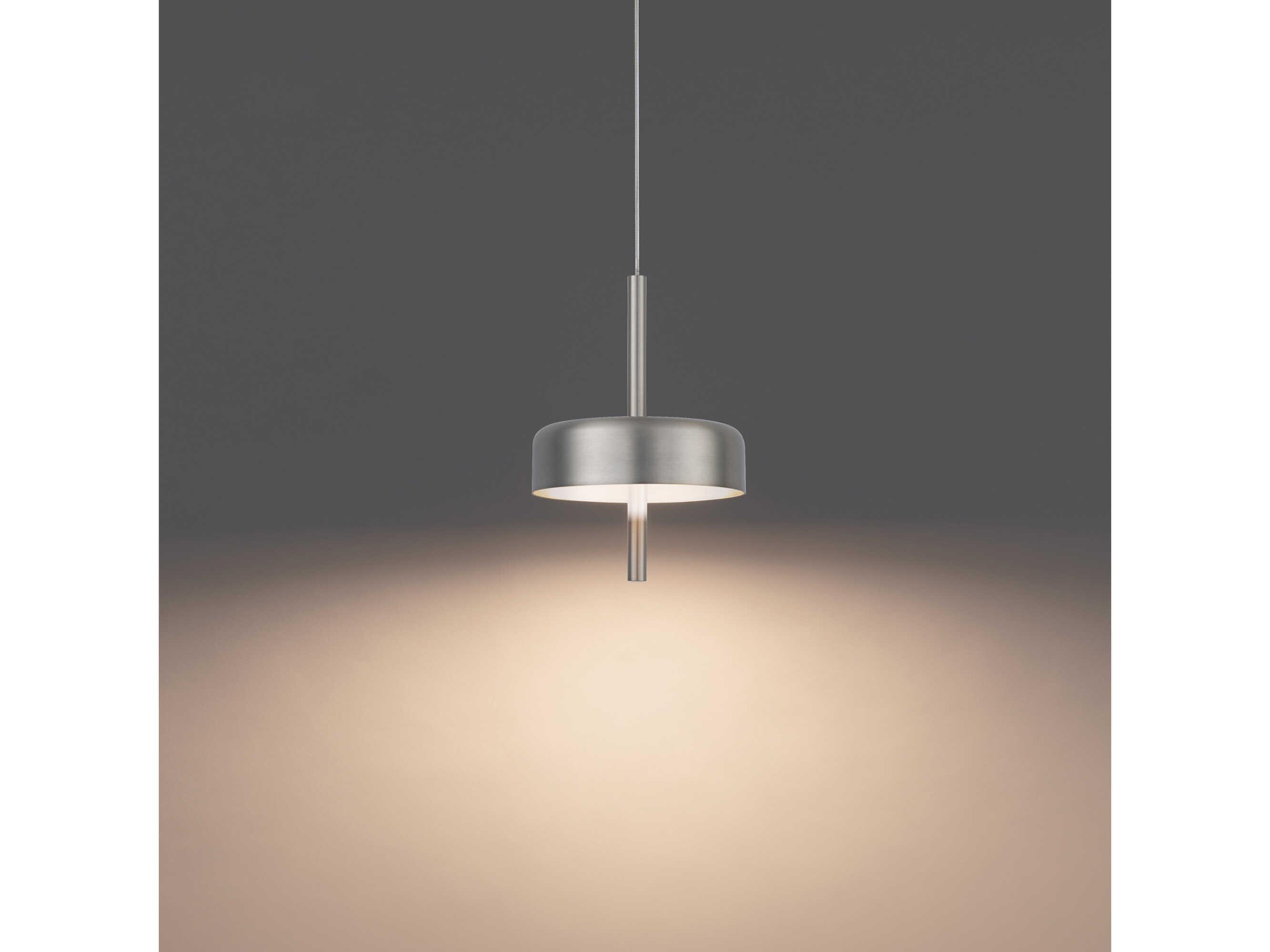 dweLED by WAC Lighting Pierce 1-Light Brushed Nickel LED Round Mini Pendant