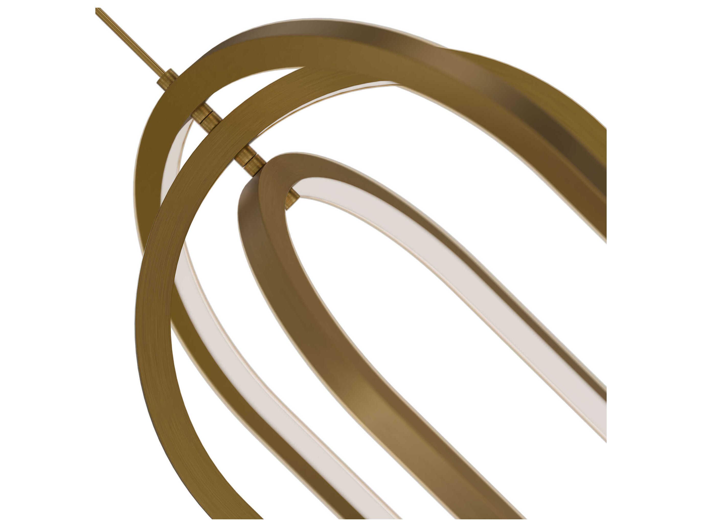 dweLED by WAC Lighting Helmet 3-Light Aged Brass Linear Tiered Pendant