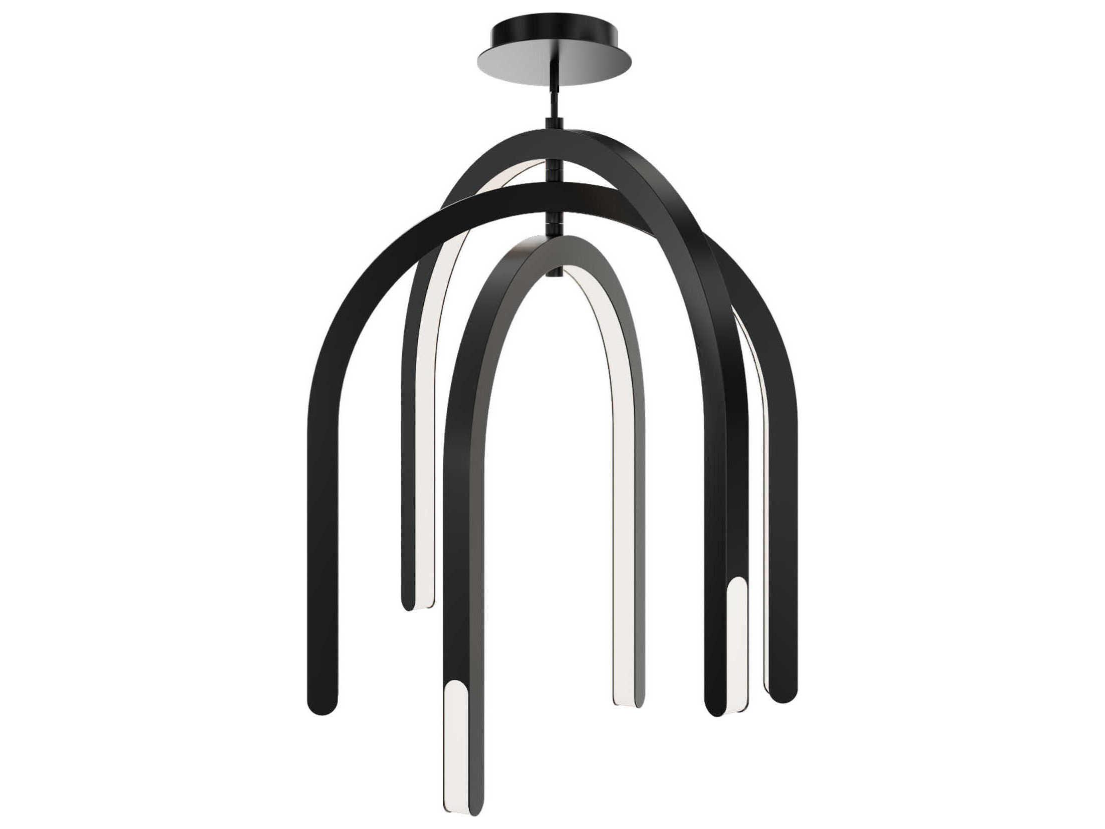 dweLED by WAC Lighting Helmet 3-Light Black Linear Tiered Pendant