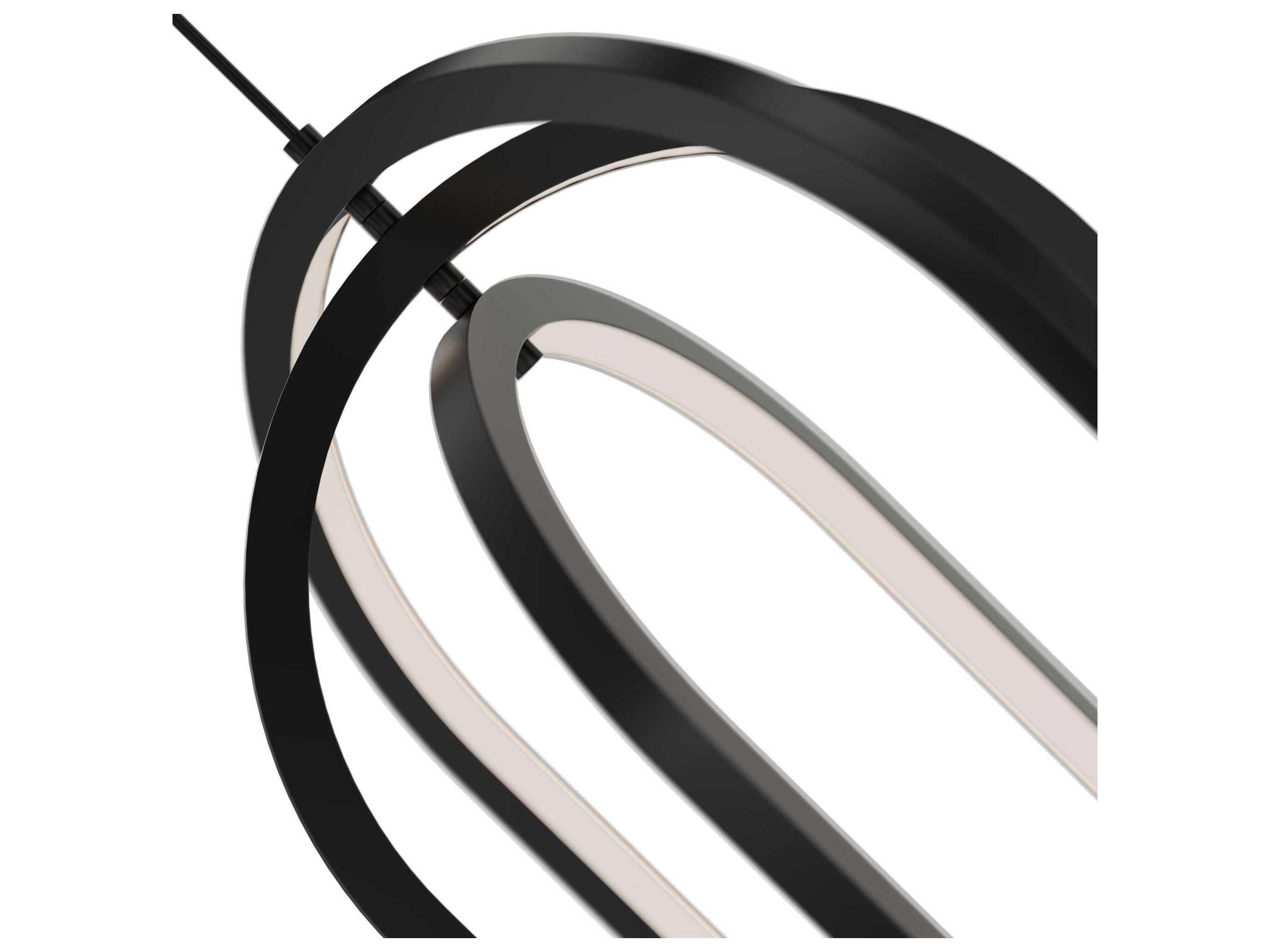 dweLED by WAC Lighting Helmet 3-Light Black Linear Tiered Pendant