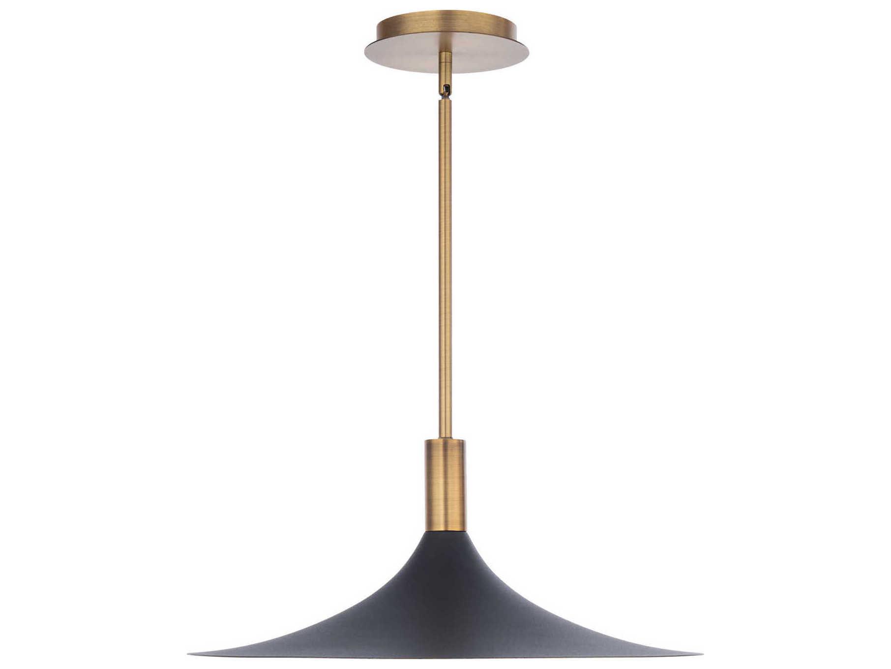 dweLED by WAC Lighting Cochere 1-Light Black Gold Aged Brass LED Pendant