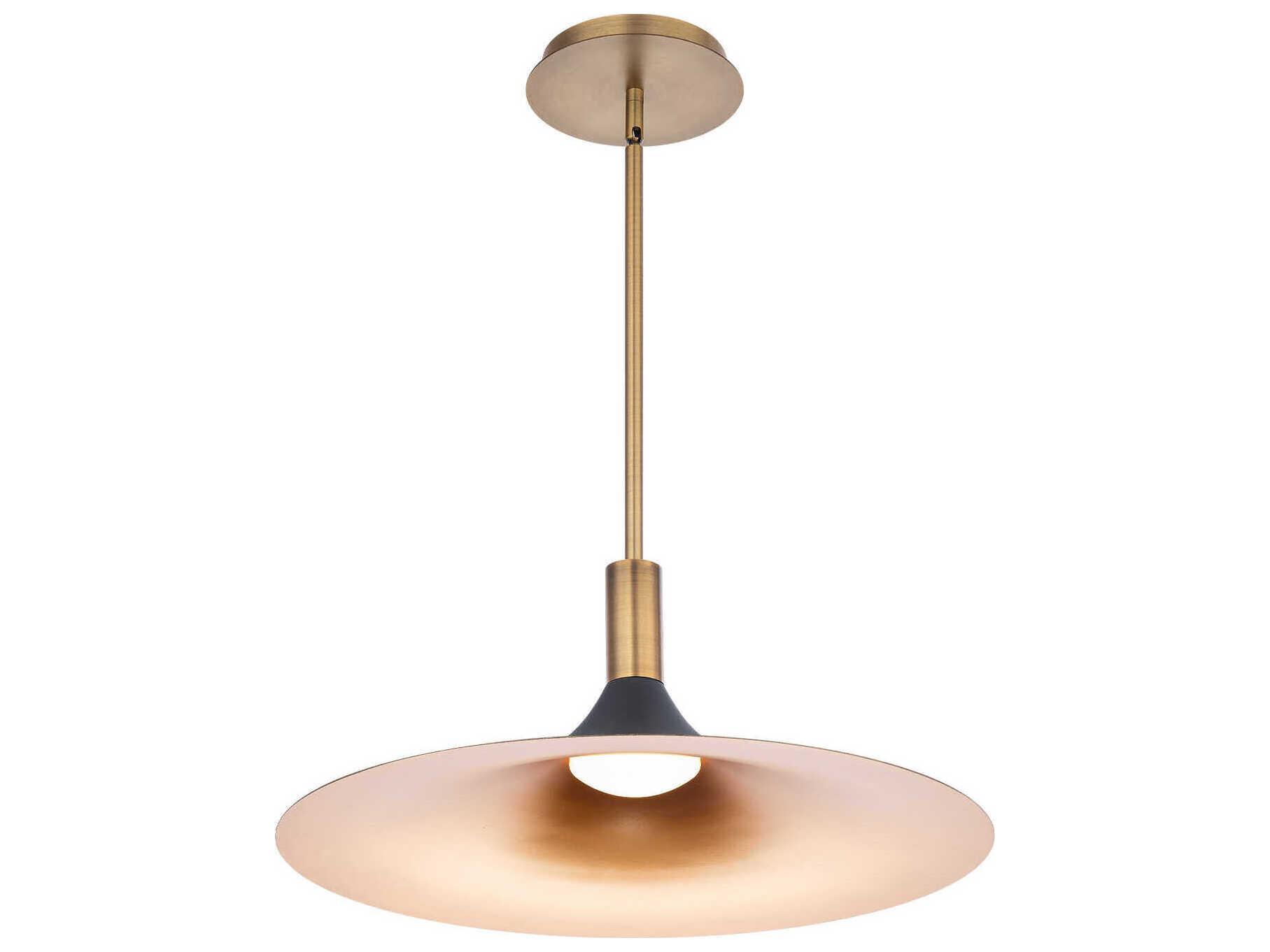 dweLED by WAC Lighting Cochere 1-Light Black Gold Aged Brass LED Pendant