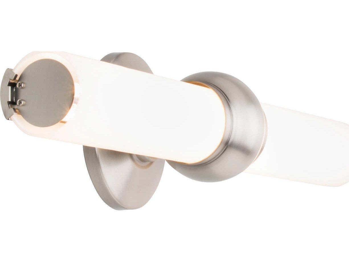 dweLED by WAC Lighting Juliet 2-Light Brushed Nickel Glass LED Vanity Light