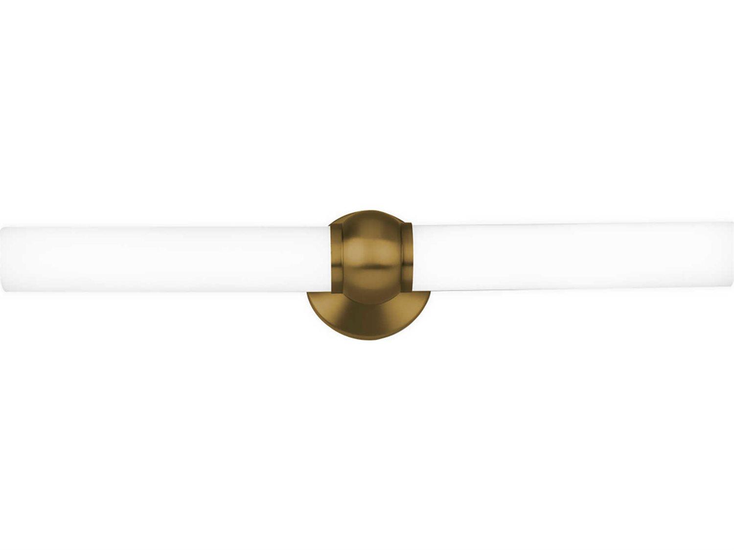 dweLED by WAC Lighting Juliet 2-Light Aged Brass Glass LED Vanity Light