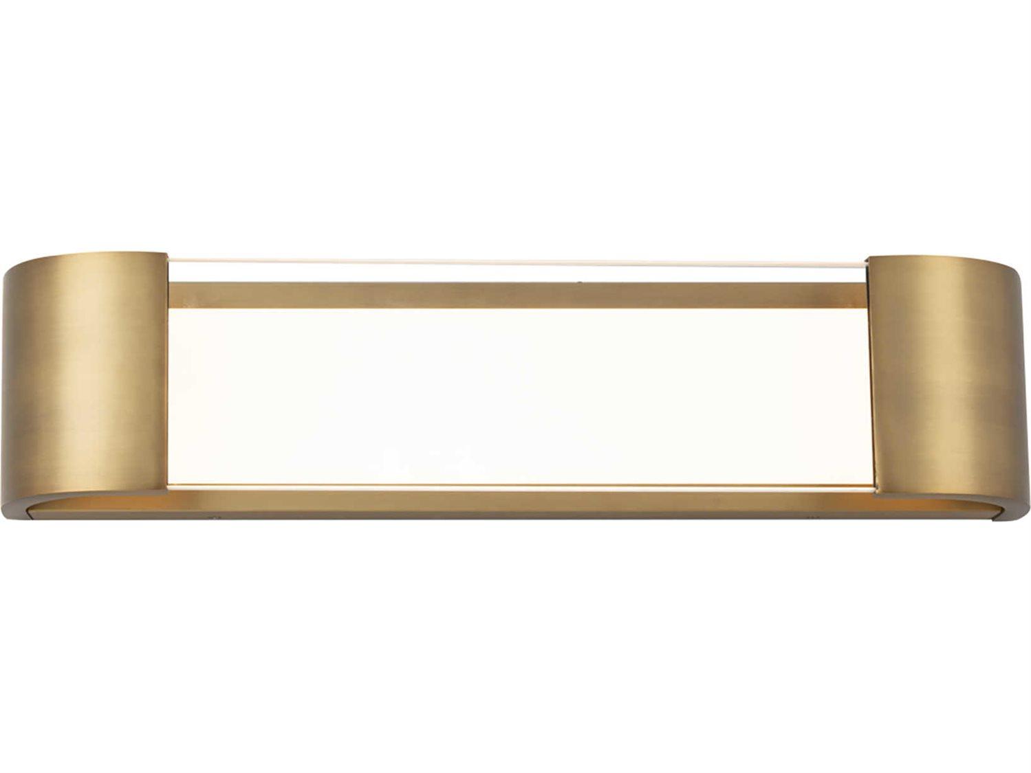 dweLED by WAC Lighting Melrose 1-Light Aged Brass Glass LED Vanity Light