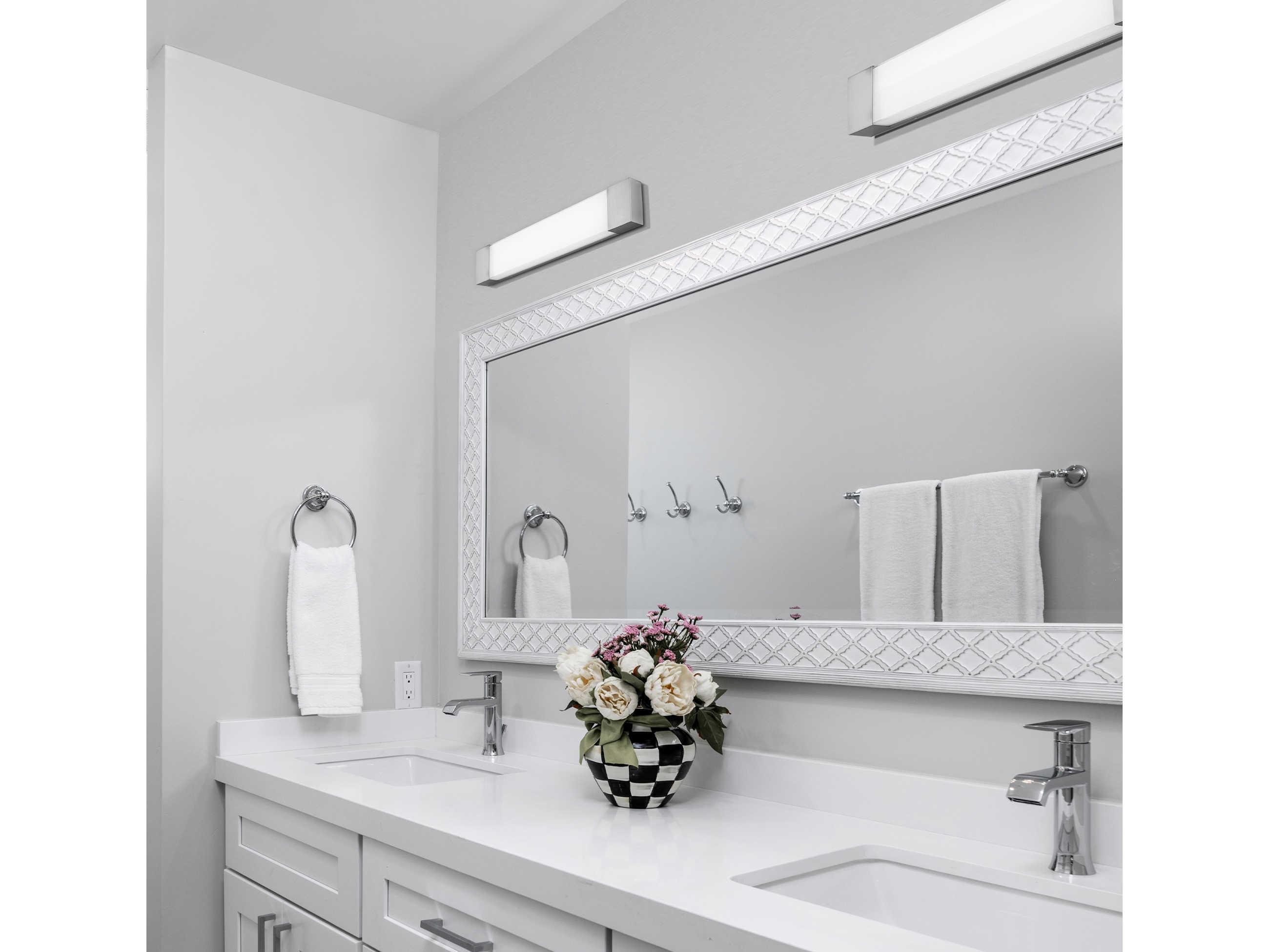 dweLED by WAC Lighting Darcy 1-Light Brushed Nickel Glass LED Vanity Light