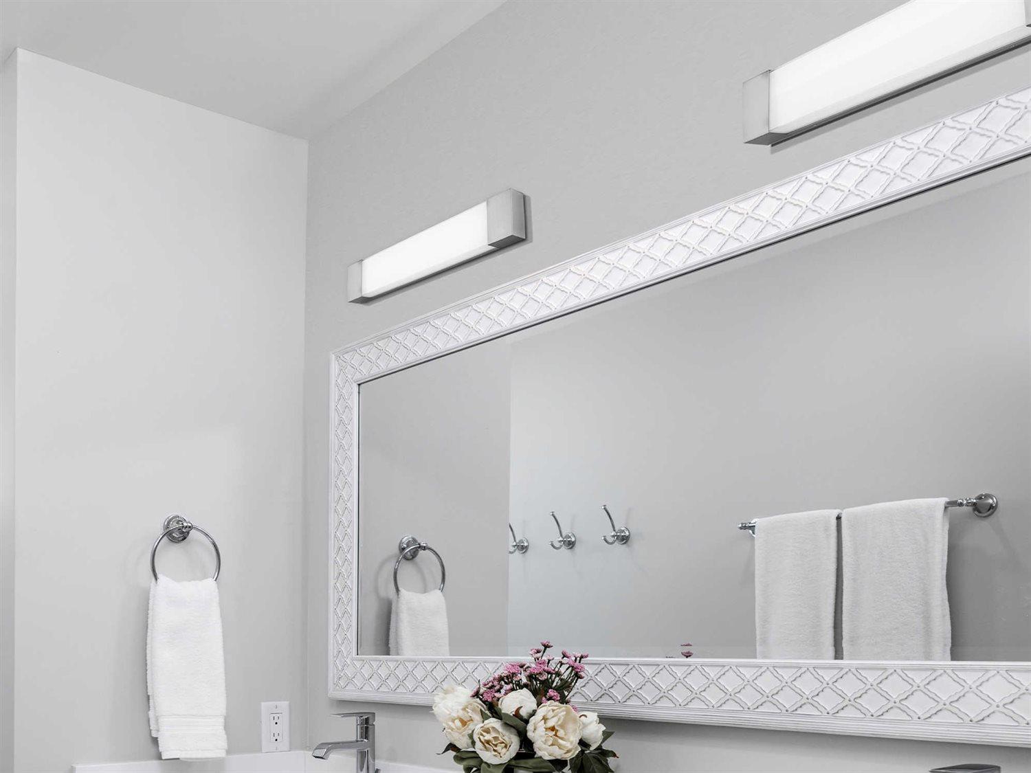 dweLED by WAC Lighting Darcy 1-Light Brushed Nickel Glass LED Vanity Light