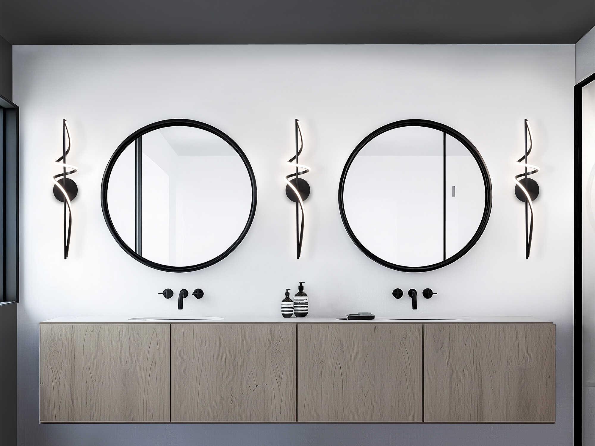 dweLED by WAC Lighting Corkscrew 1-Light Black Vanity Light