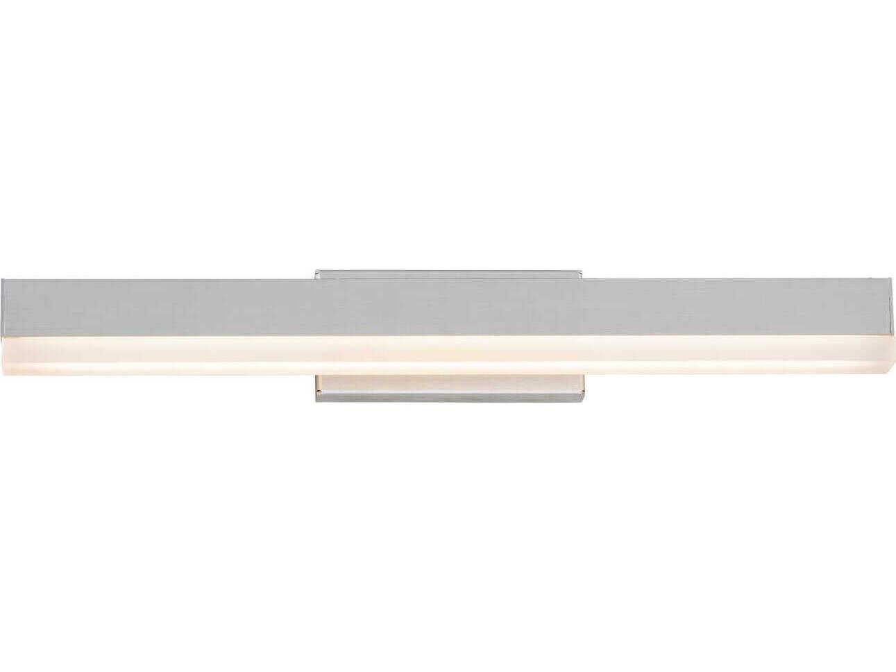 dweLED by WAC Lighting Styx 1-Light Brushed Aluminum Silver Glass LED Vanity Light