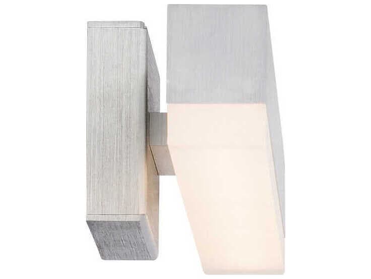 dweLED by WAC Lighting Styx 1-Light Brushed Aluminum Silver Glass LED Vanity Light