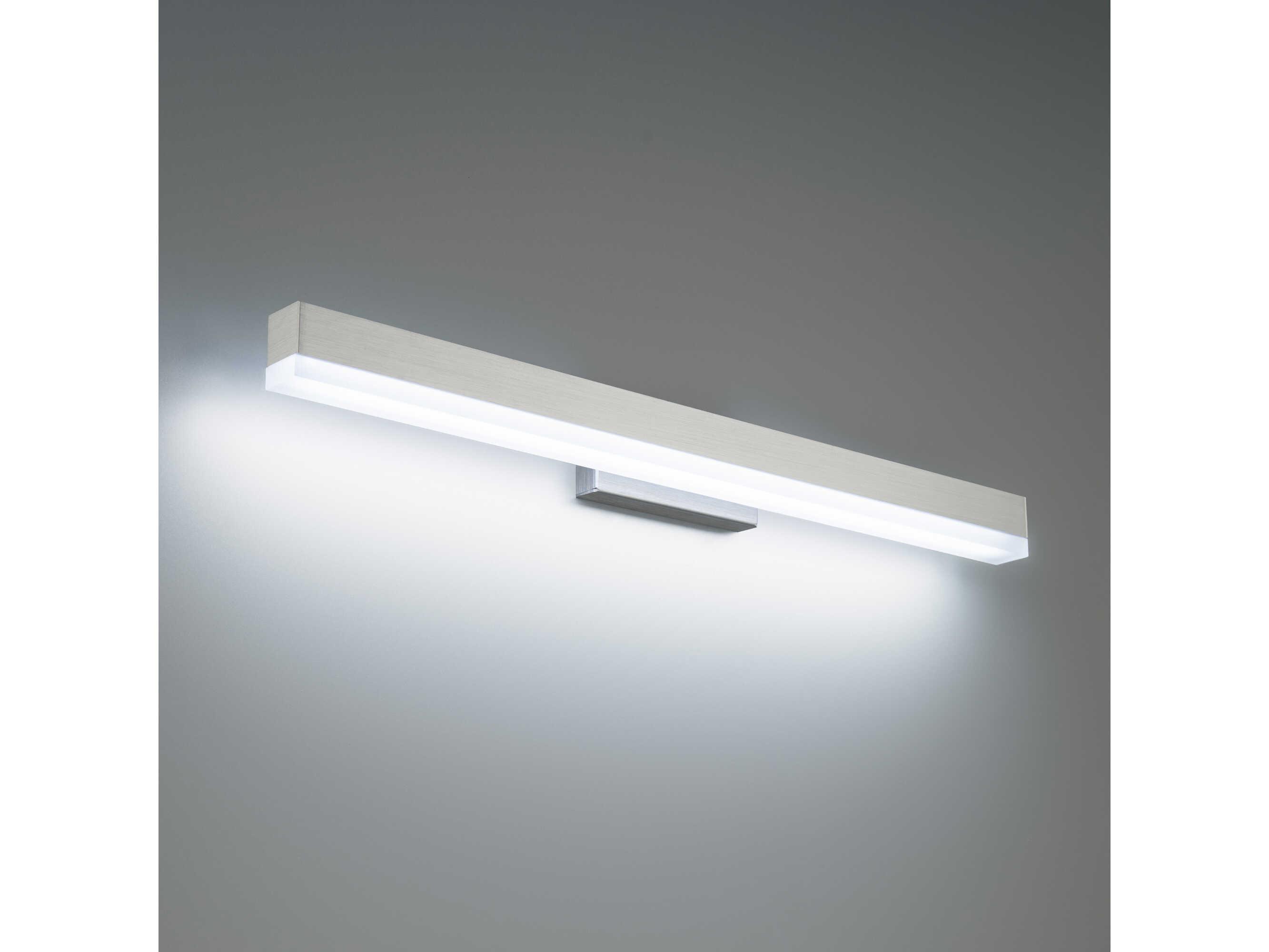 dweLED by WAC Lighting Styx 1-Light Brushed Aluminum Silver Glass LED Vanity Light