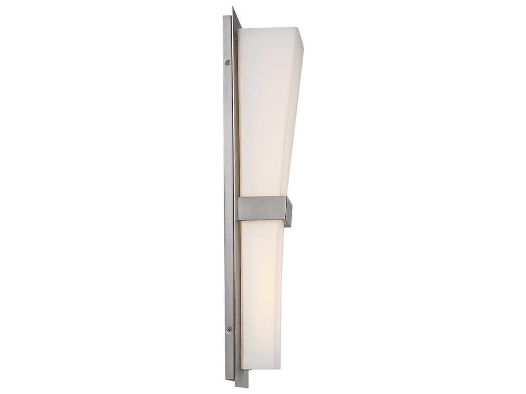 dweLED by WAC Lighting Prohibition 1-Light Satin Nickel Glass LED Wall Sconce