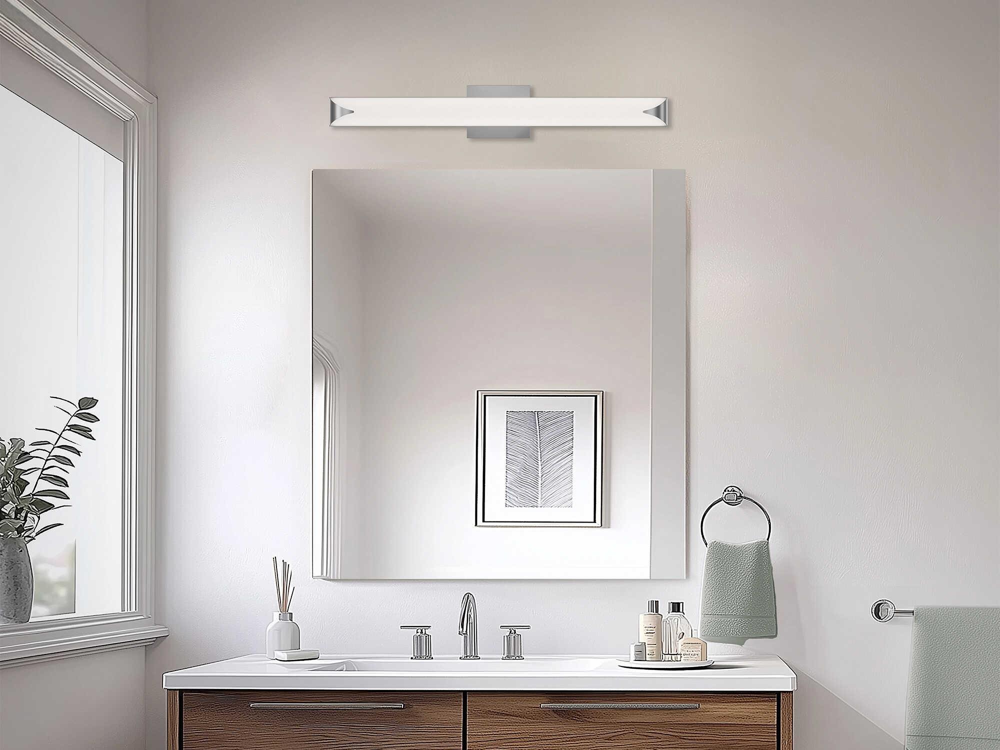 dweLED by WAC Lighting Straitaway 1-Light Brushed Nickel Vanity Light