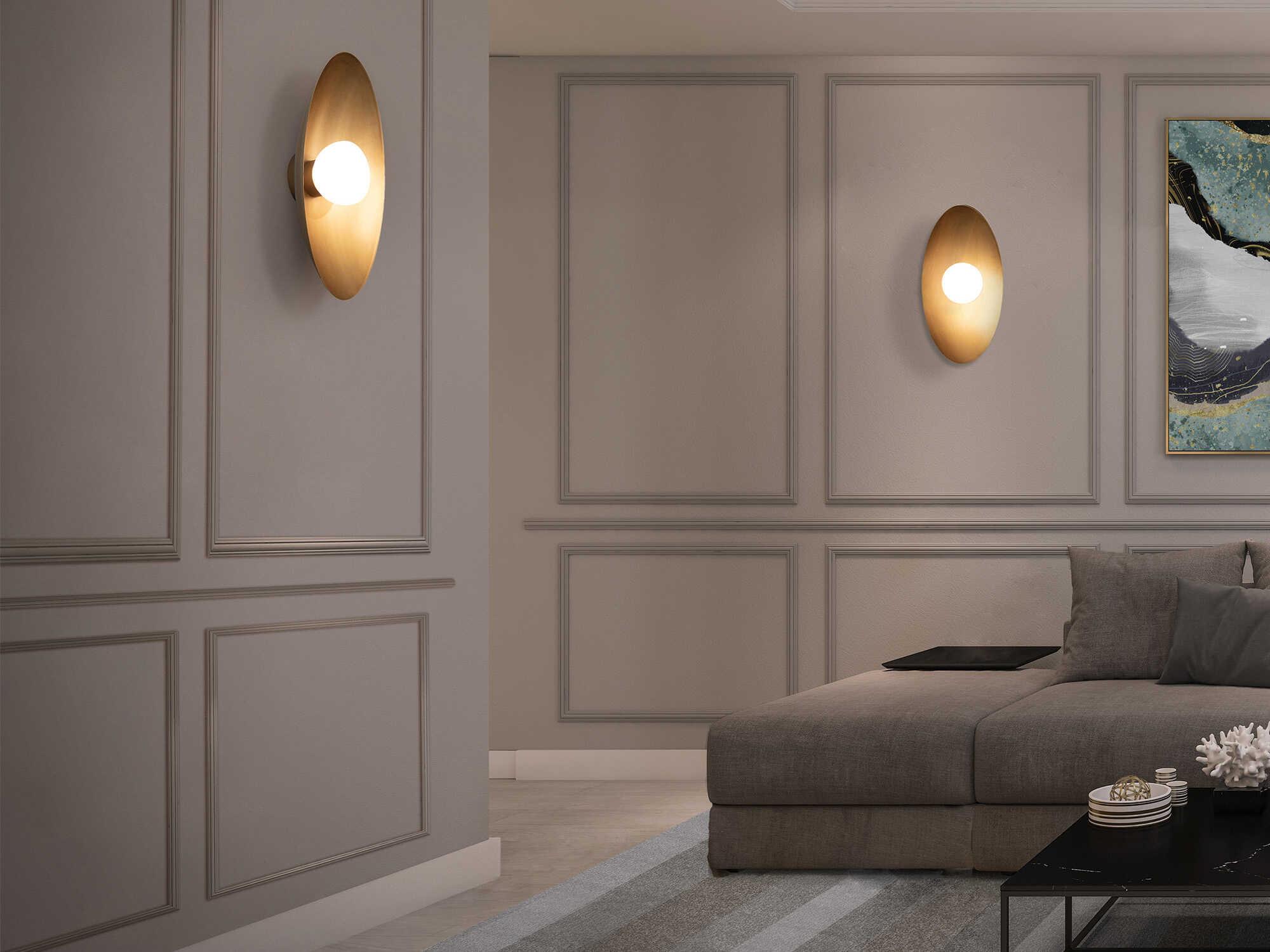 dweLED by WAC Lighting Glamour 1-Light Aged Brass Glass LED Wall Sconce