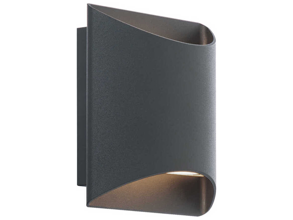 dweLED by WAC Lighting Duet 2-Light Black Glass LED Wall Sconce