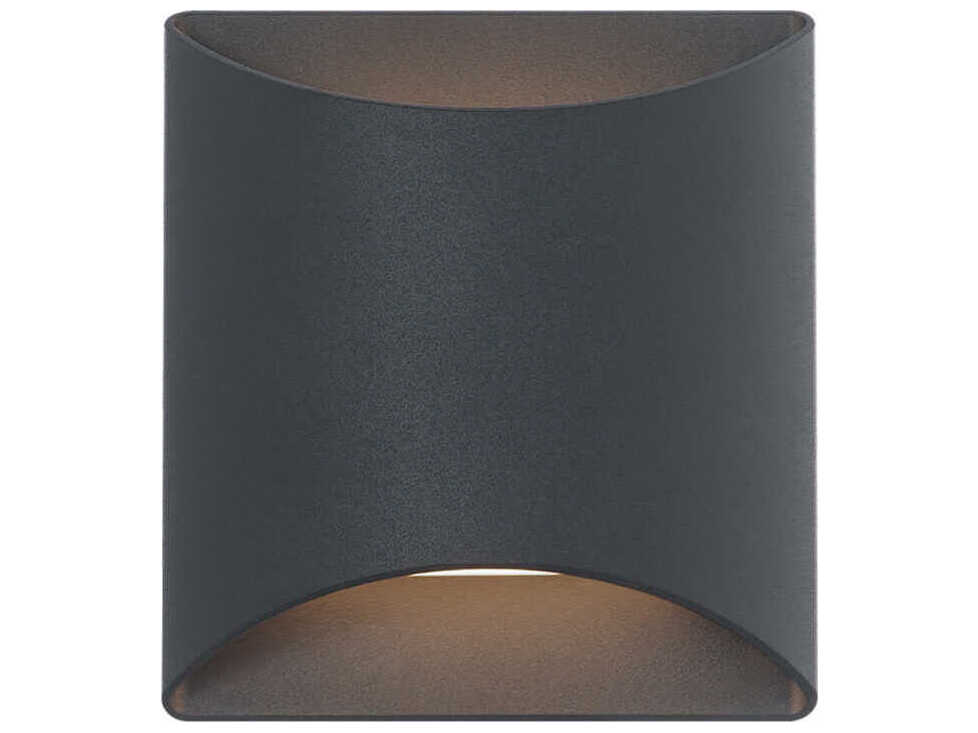 dweLED by WAC Lighting Duet 2-Light Black Glass LED Wall Sconce