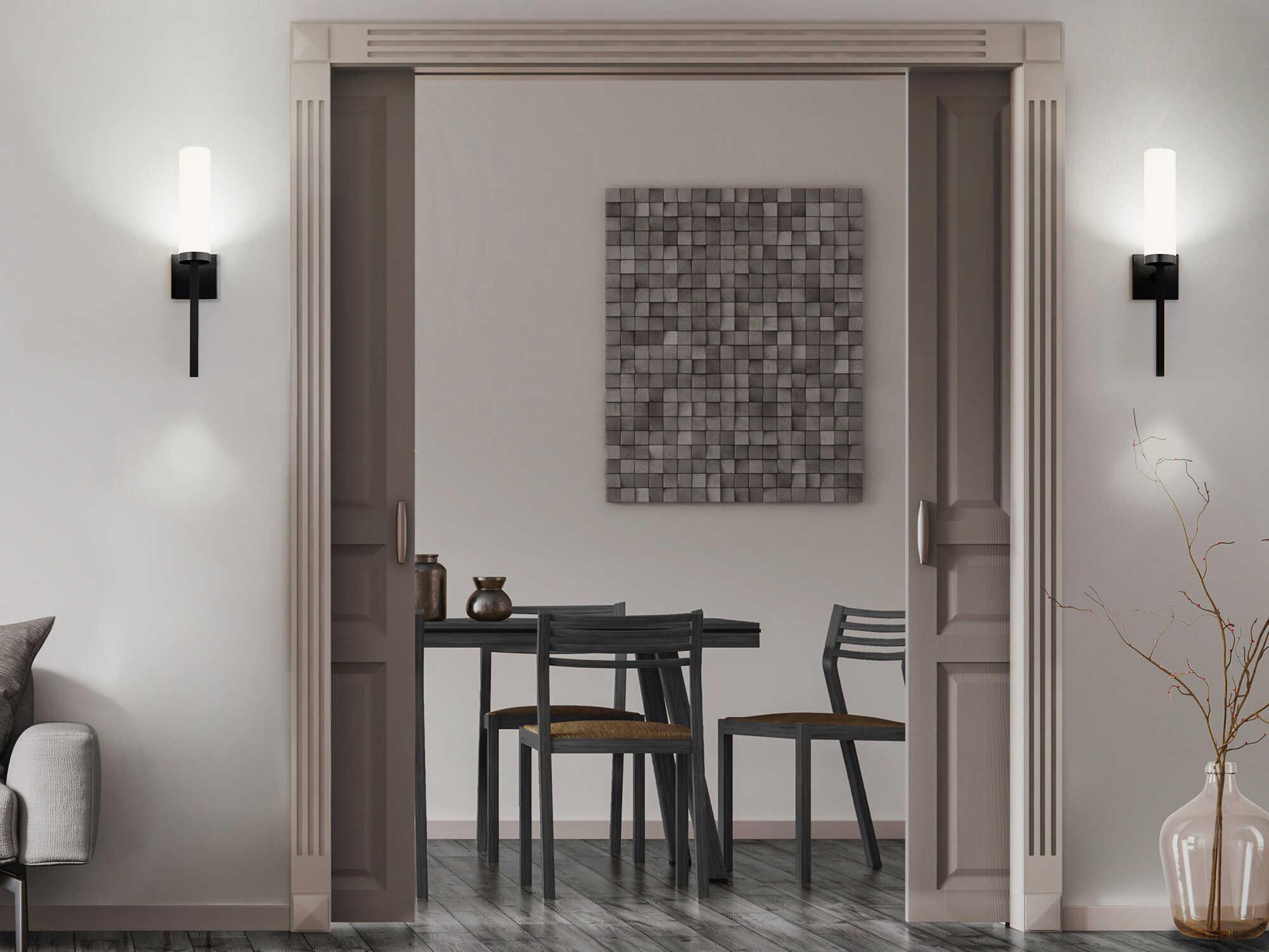 dweLED by WAC Lighting Saltaire 1-Light Black Glass LED Wall Sconce