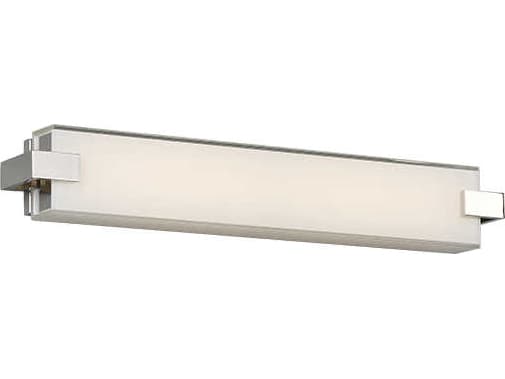 dweLED by WAC Lighting Bliss 1-Light Polished Nickel Glass LED Vanity Light