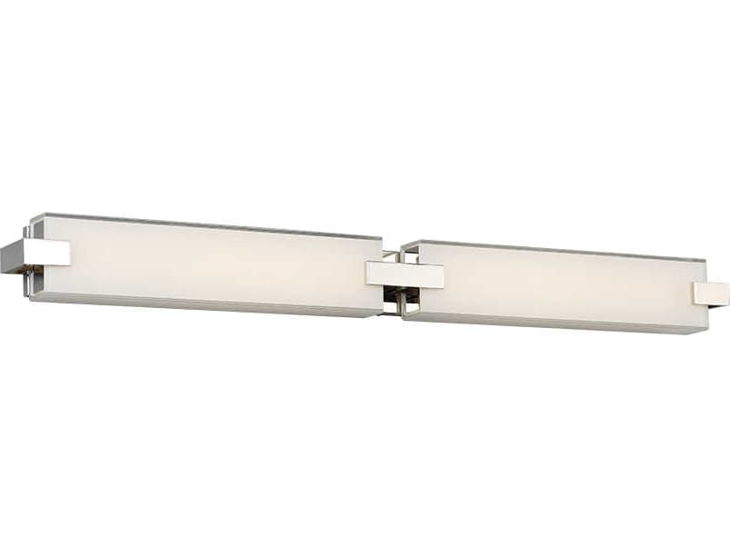 dweLED by WAC Lighting Bliss 1-Light Polished Nickel Glass LED Vanity Light
