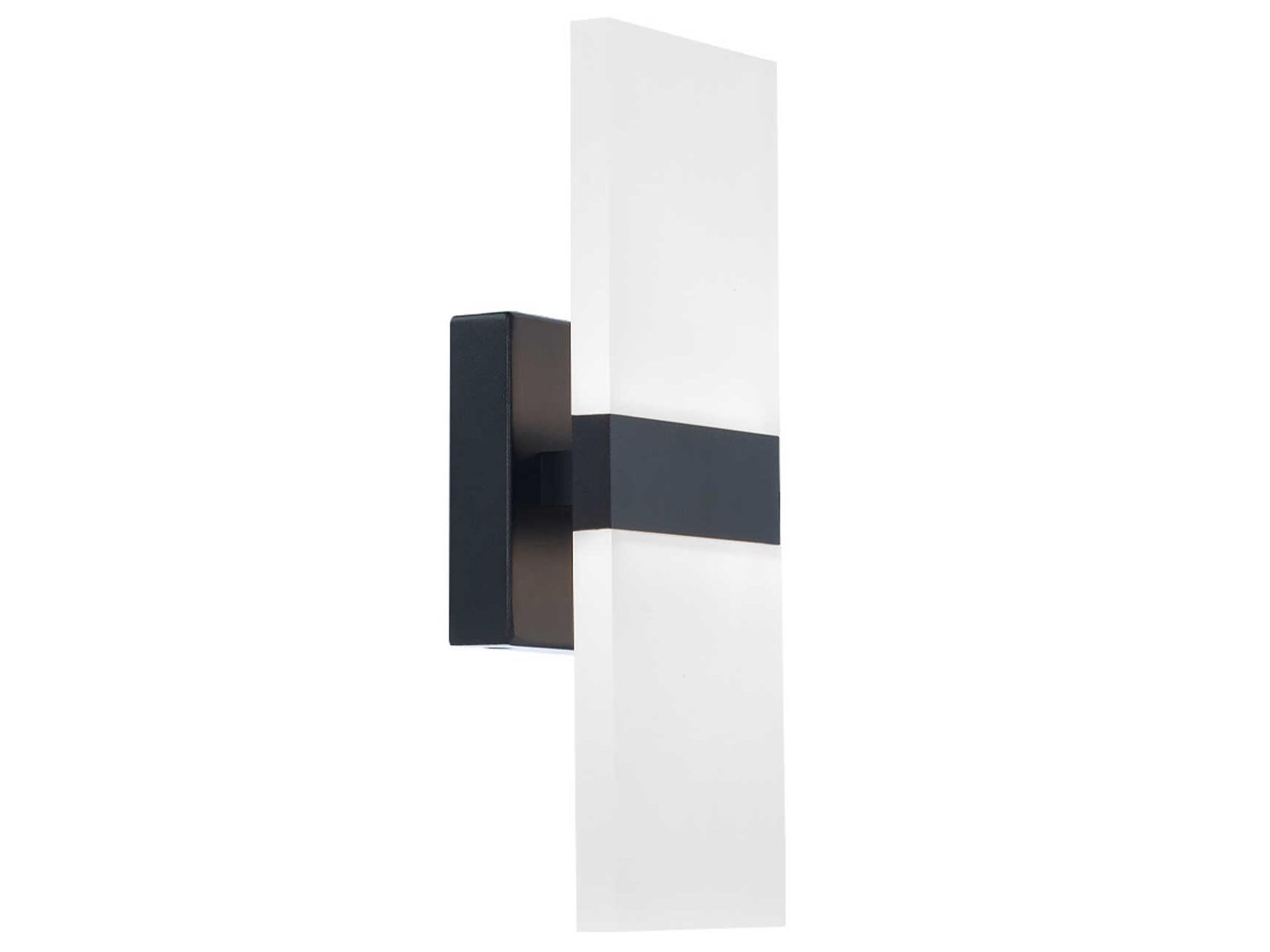 dweLED by WAC Lighting Roland 2-Light Black Glass LED Wall Sconce