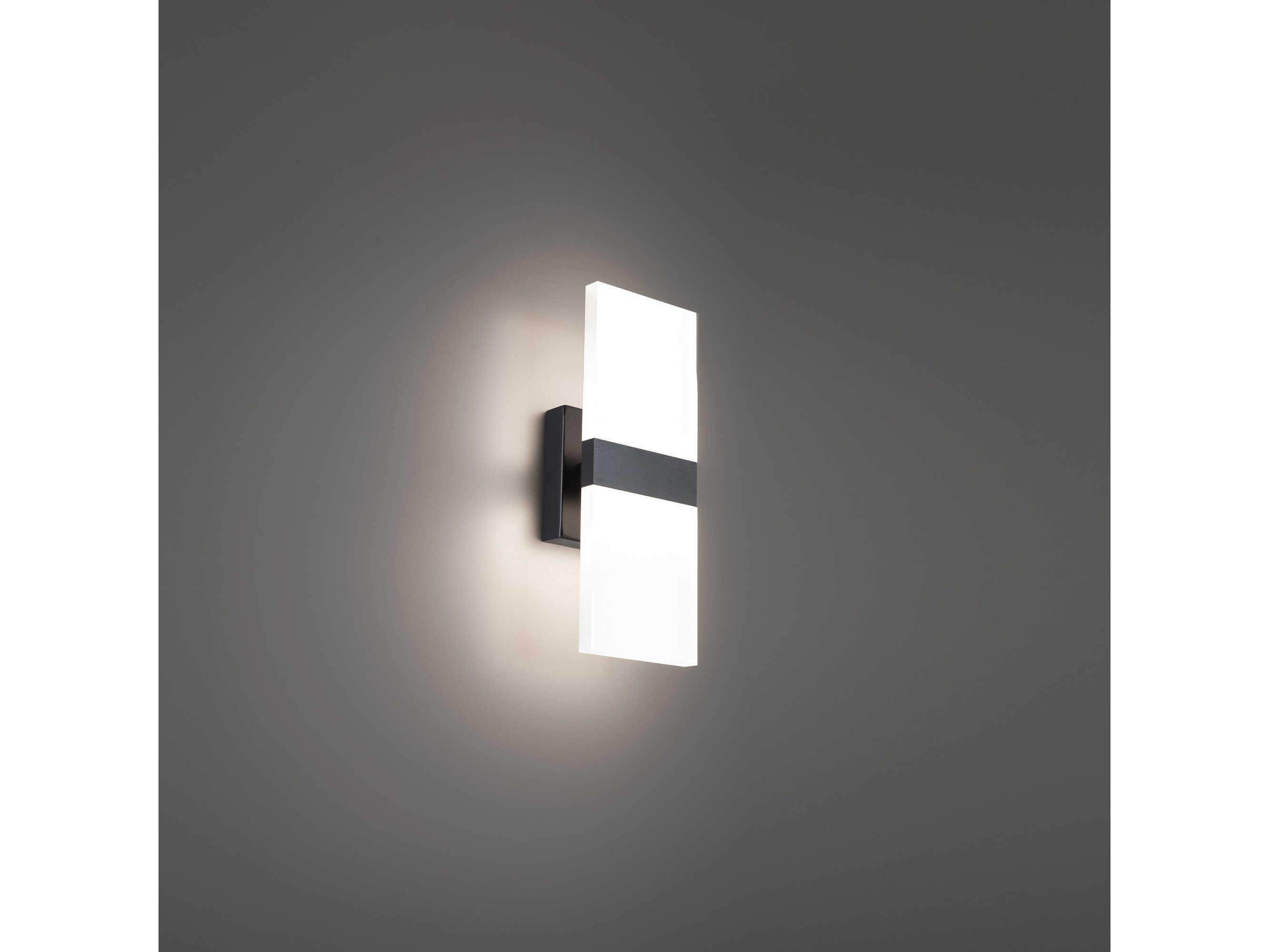 dweLED by WAC Lighting Roland 2-Light Black Glass LED Wall Sconce