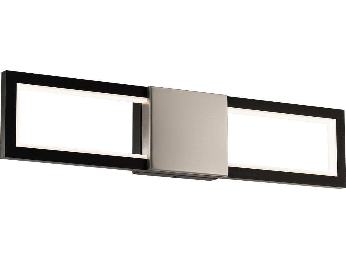 dweLED by WAC Lighting Peekaboo 1-Light Black Brushed Nickel Vanity Light