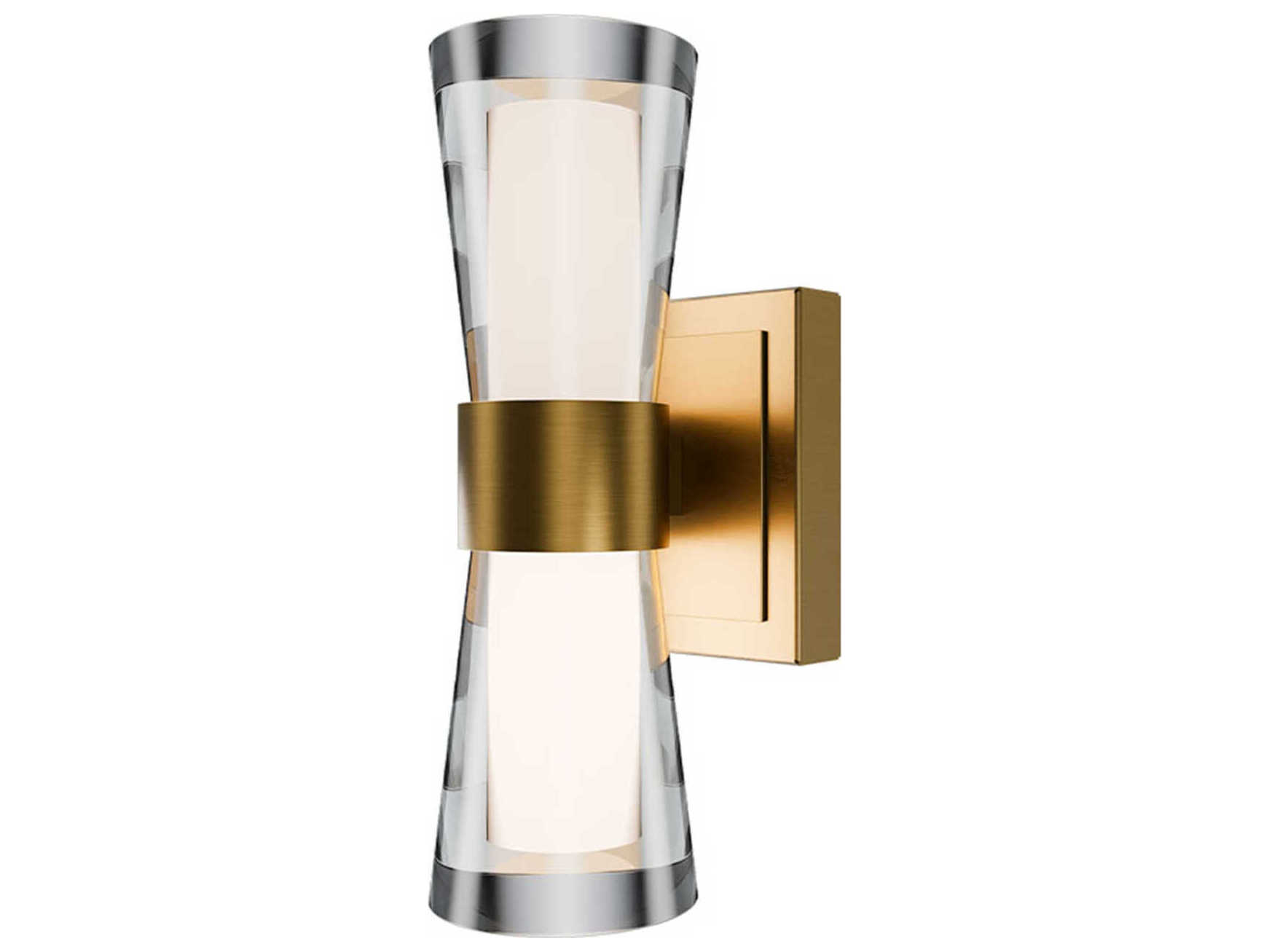 dweLED by WAC Lighting Hourglass 1-Light Aged Brass Wall Sconce