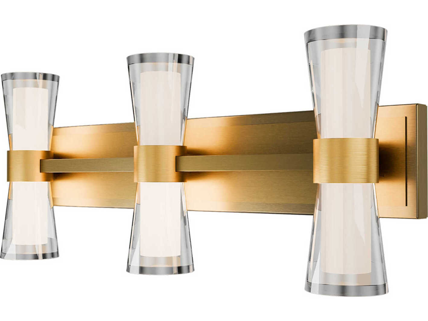 dweLED by WAC Lighting Hourglass 3-Light Aged Brass Vanity Light