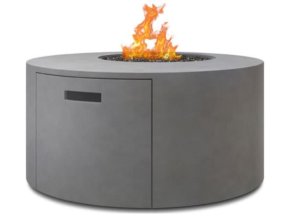 Ebel Antibes Bellino Aluminum Round Outdoor Patio Fire Pit Table with Lid