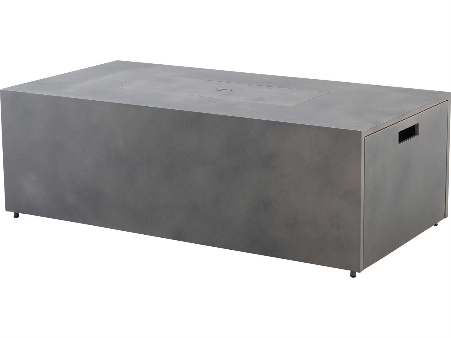 Ebel Antibes Bellino Aluminum Rectangular Patio Fire Pit Table with Lid