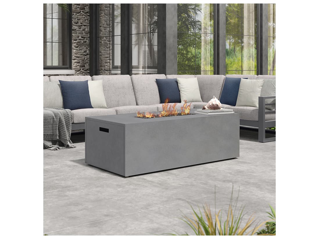 Ebel Bellino Aluminum Rectangular Fire Pit with Lid