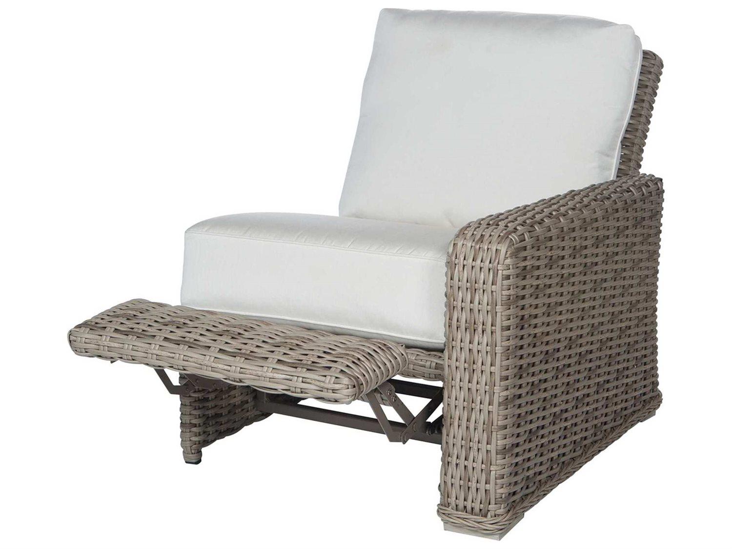 Ebel Laurent Wicker Left Arm Incliner Patio Lounge Chair