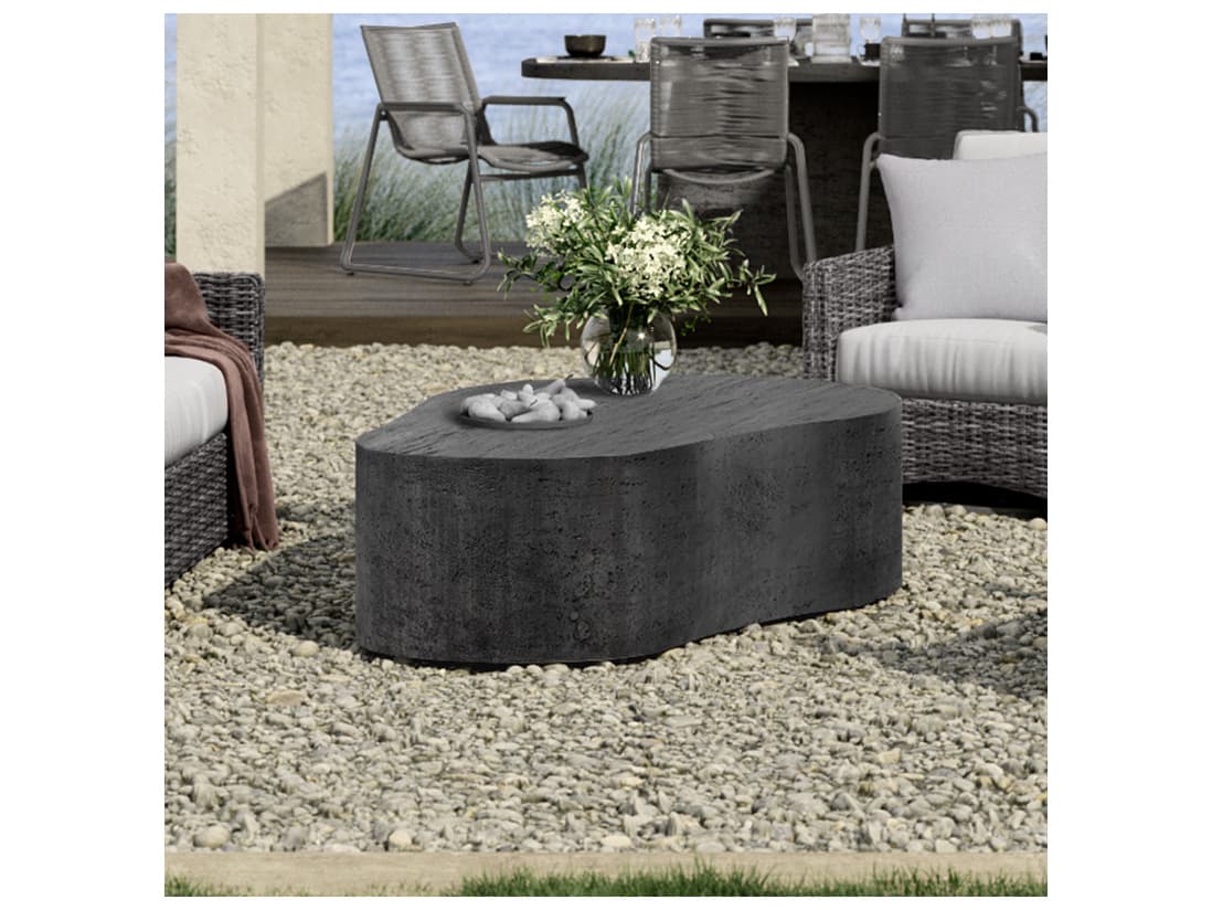 Ebel Tahoe Aluminum Poly Stone Top Patio Coffee Table
